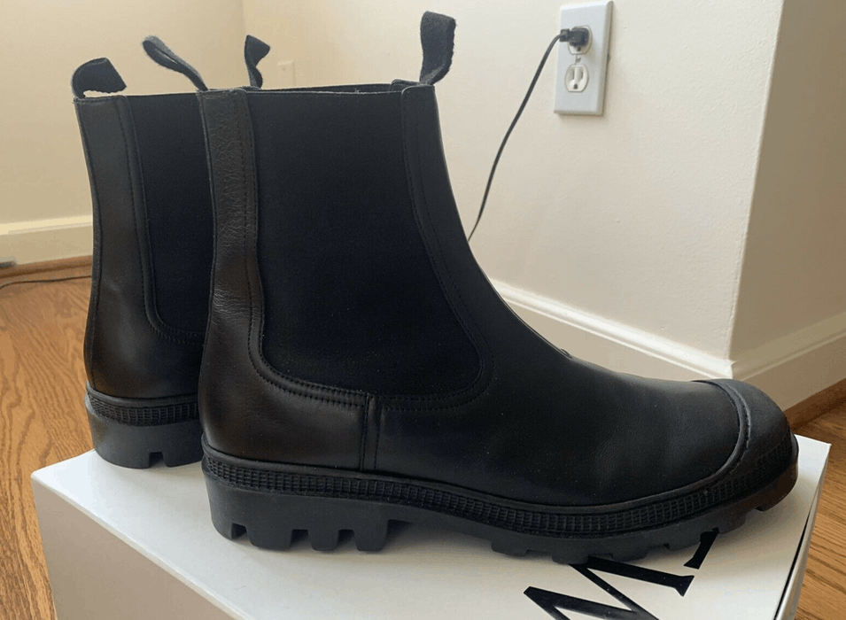 Loewe Black rubber sole combat boot | Grailed