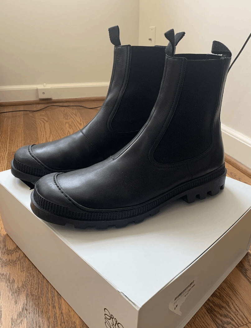 Loewe Black rubber sole combat boot | Grailed