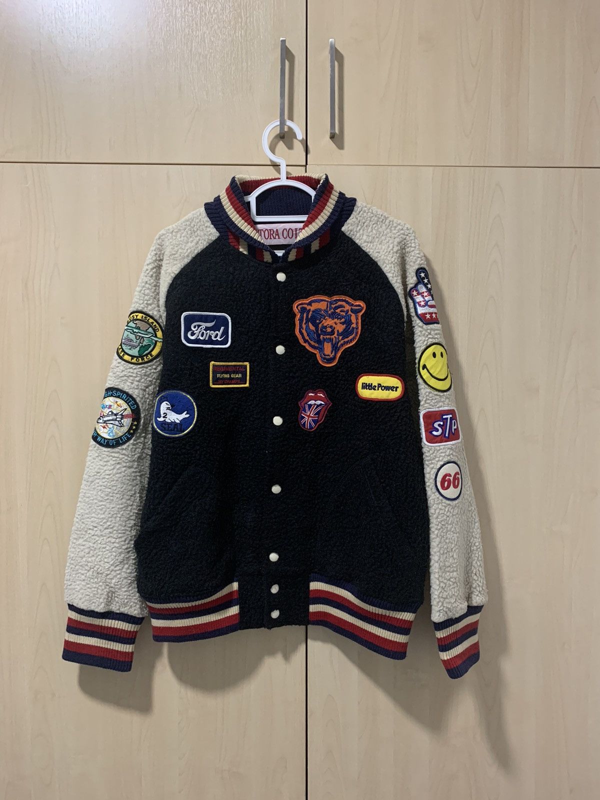 Japanese Brand Tora co ltd sweater varsity fleece patched jacket Size US M / EU 48-50 / 2 - 2 Thumbnail