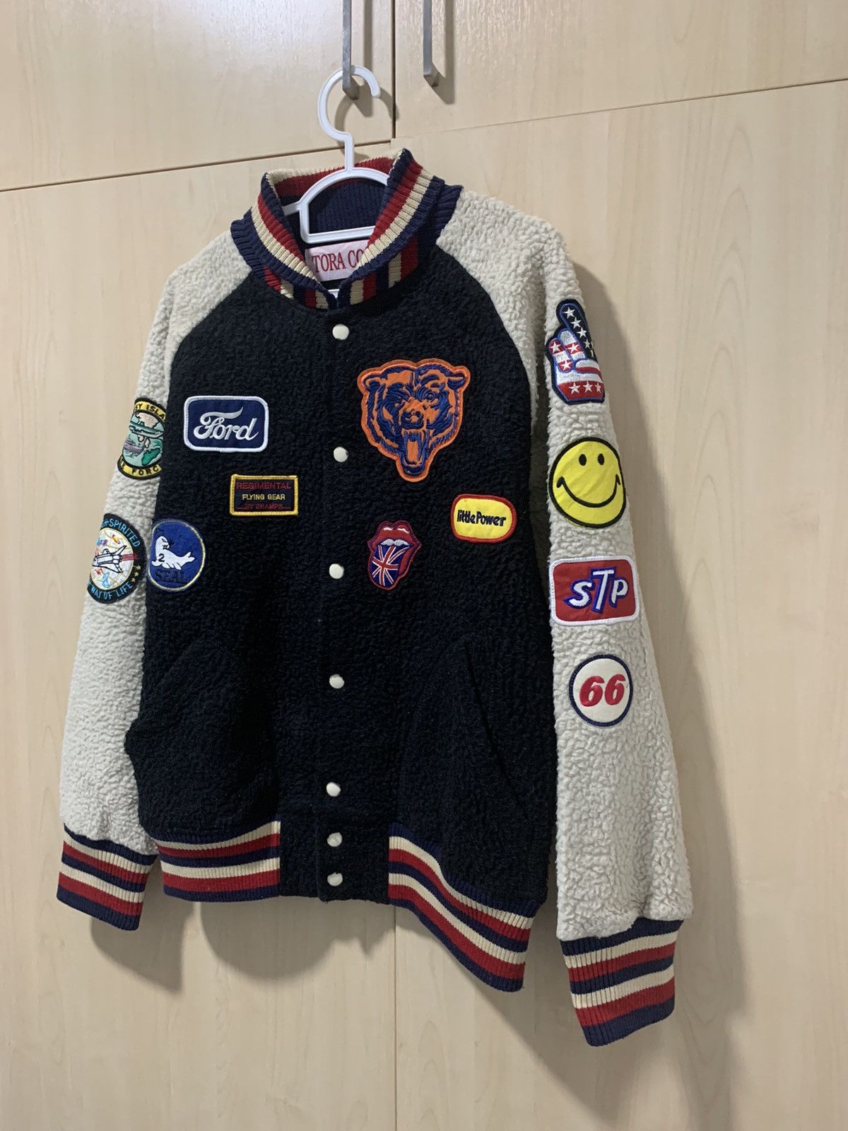 Japanese Brand Tora co ltd sweater varsity fleece patched jacket Size US M / EU 48-50 / 2 - 4 Thumbnail