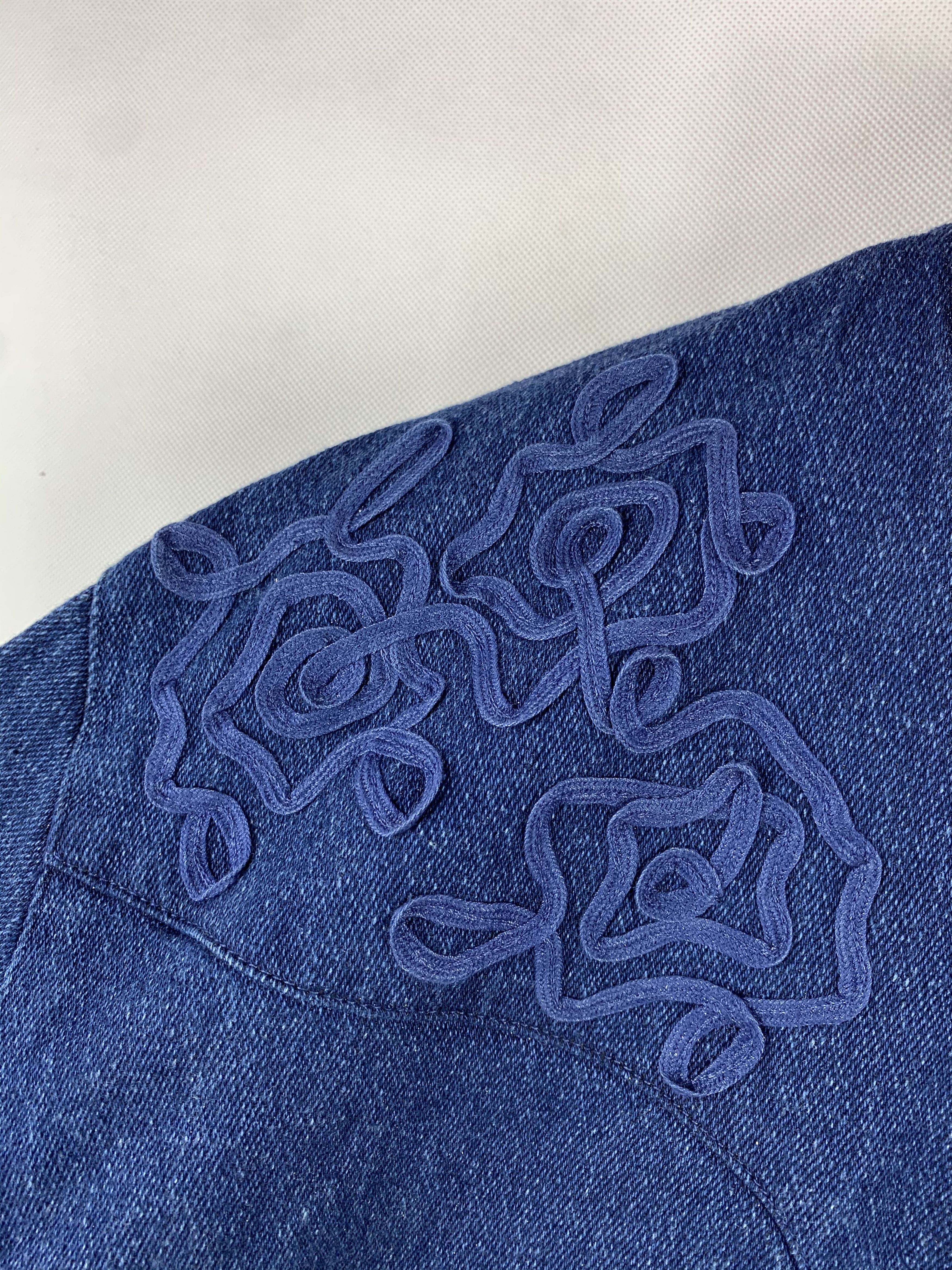 Japanese Brand 🔥Simple Life Bomber Style Denim Jacket Size US S / EU 44-46 / 1 - 5 Thumbnail