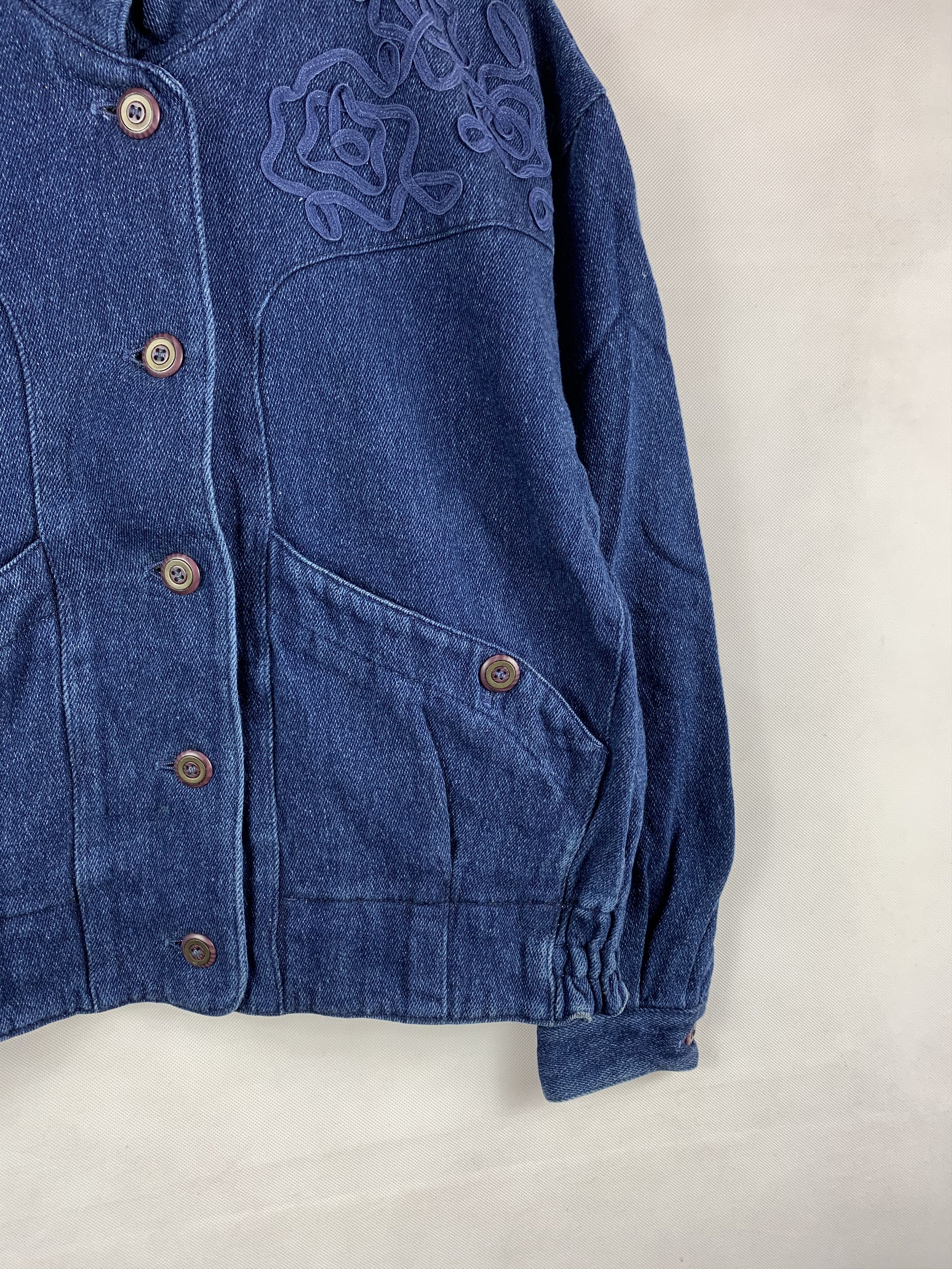 Japanese Brand 🔥Simple Life Bomber Style Denim Jacket Size US S / EU 44-46 / 1 - 3 Thumbnail
