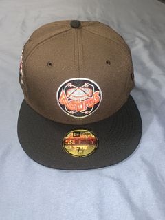 Houston Astros Hat 7 3/8 Travis Scott Brown Dome Pink UV New Era 59Fifty