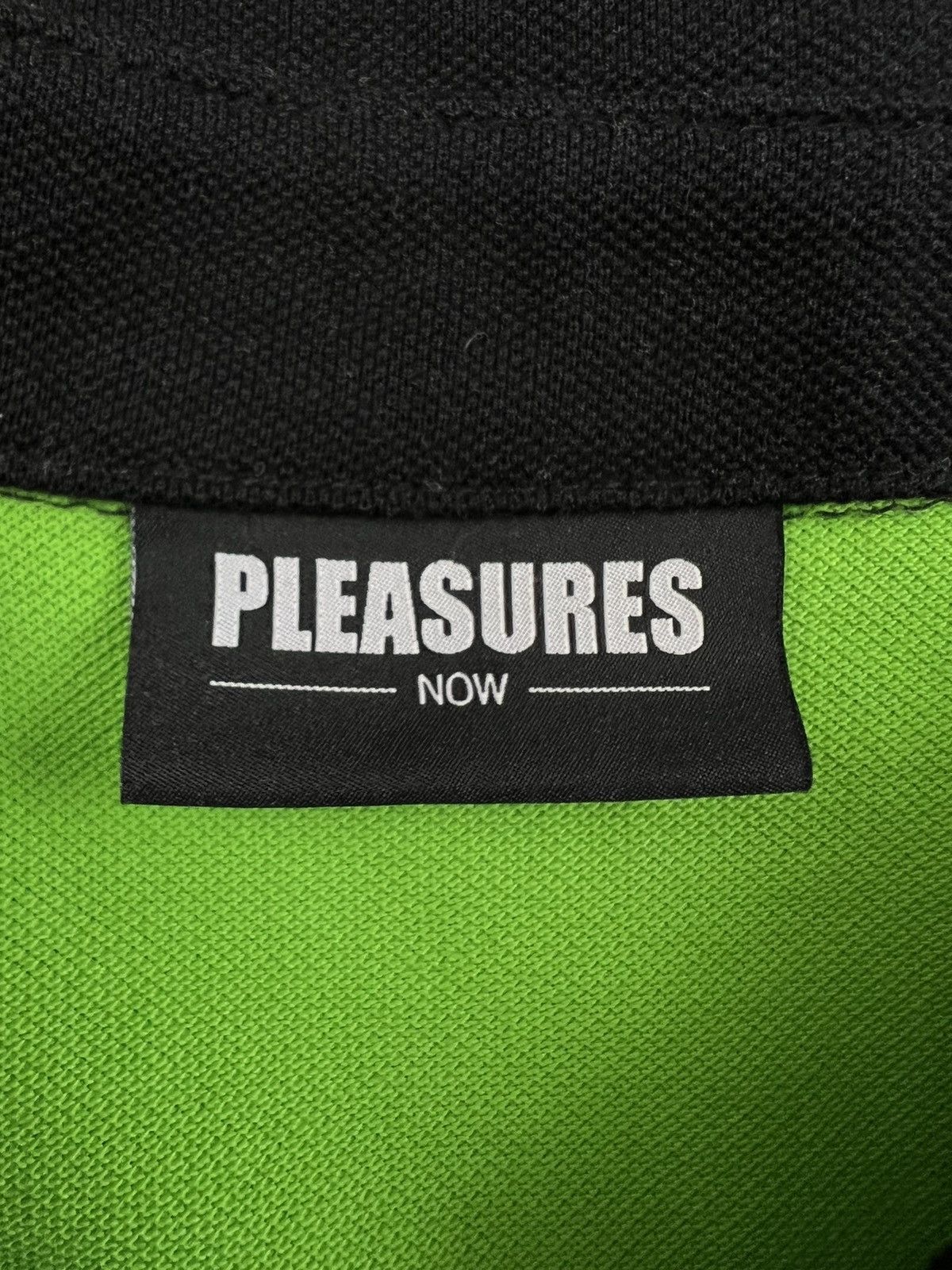 Pleasures Pleasures Neon Green Block Logo Zip Polo Shirt Sz. Small Size US S / EU 44-46 / 1 - 4 Thumbnail