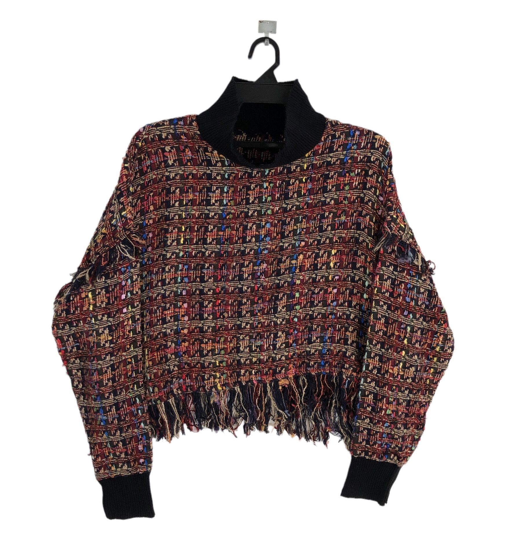 Zara ZARA TWEED TOP ACRYLIC PULLOVER KNIT CROPPED LOOSE Size L / US 10 / IT 46 - 1 Thumbnail