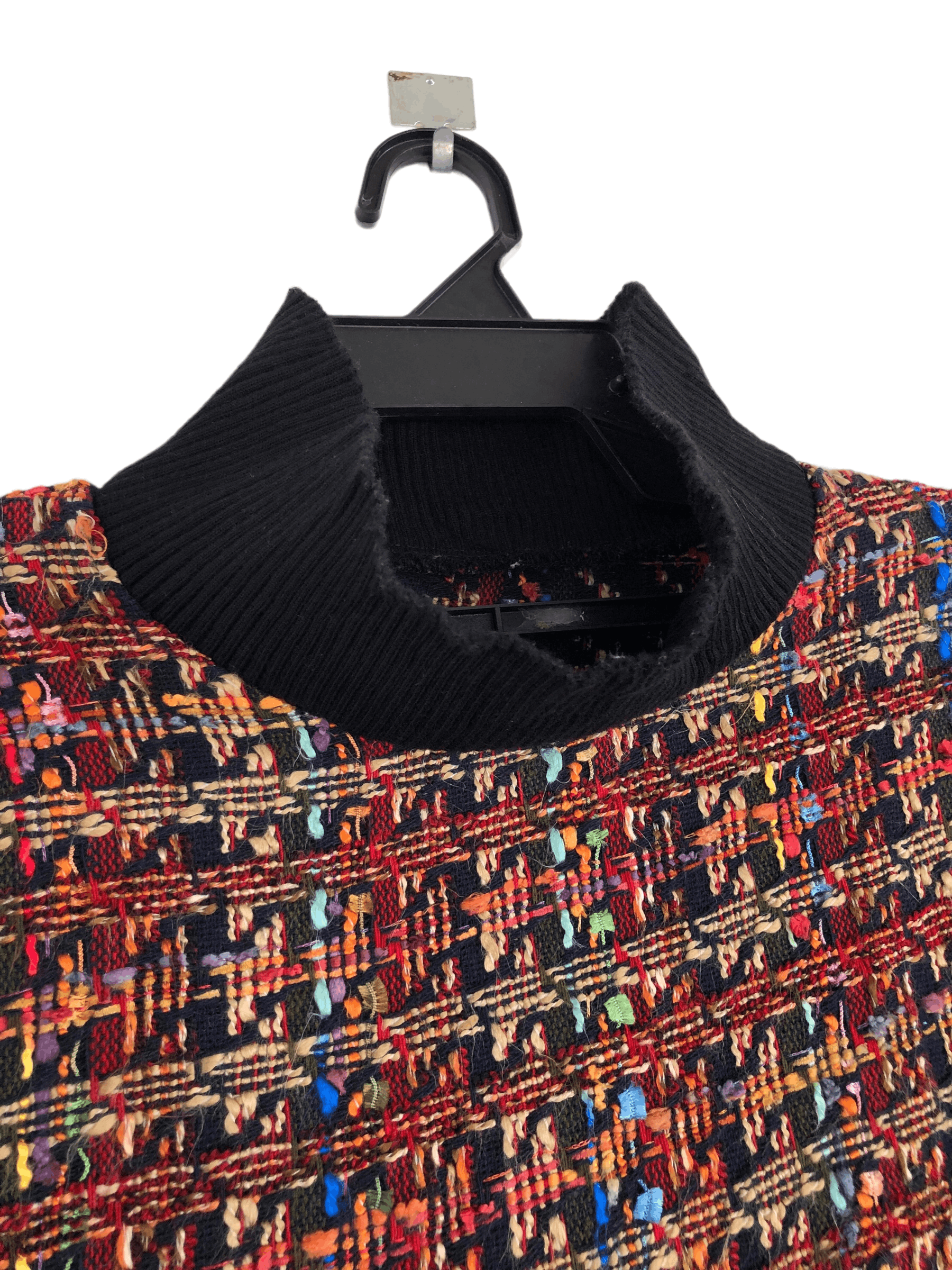 Zara ZARA TWEED TOP ACRYLIC PULLOVER KNIT CROPPED LOOSE Size L / US 10 / IT 46 - 7 Thumbnail