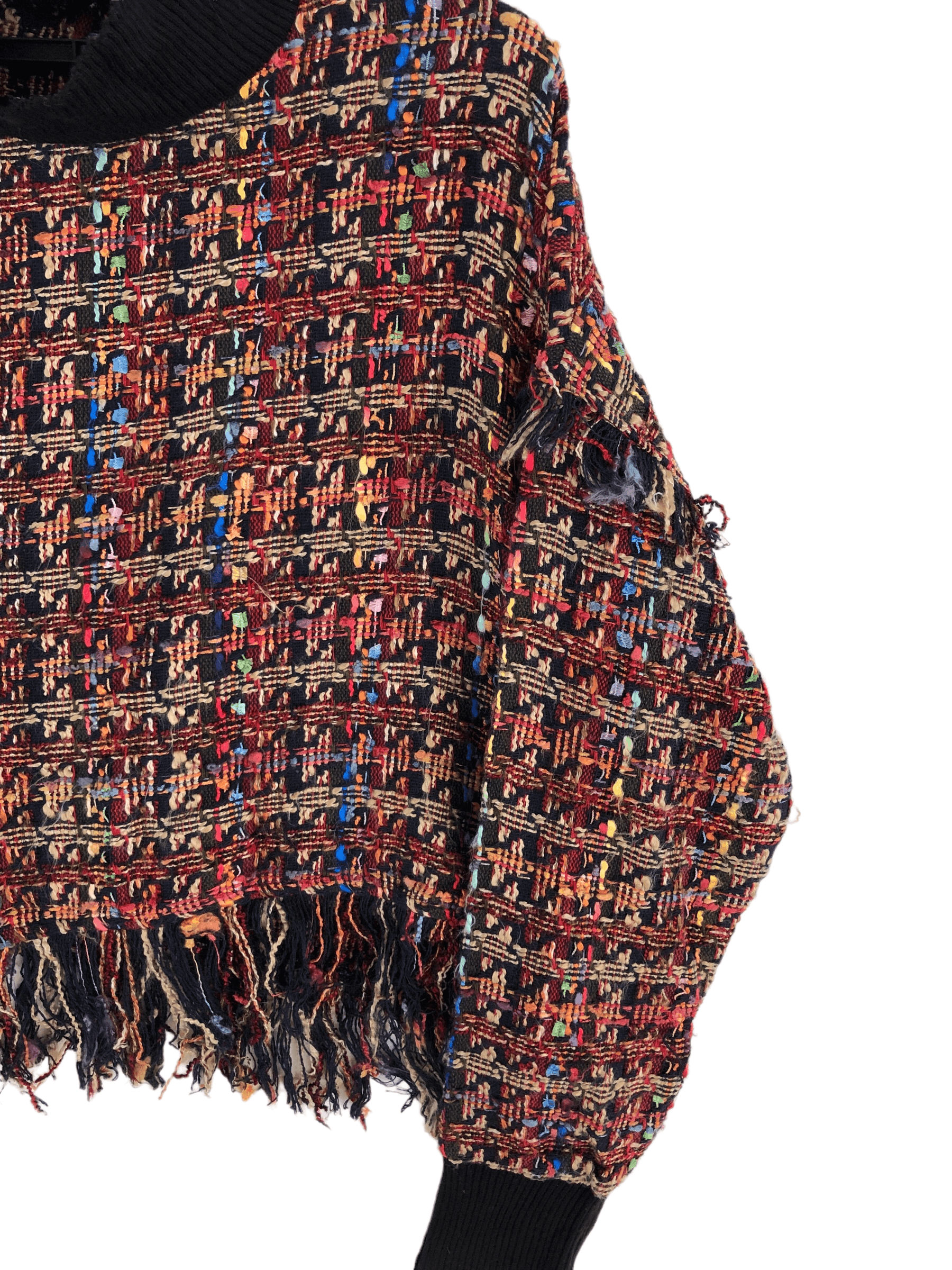 Zara ZARA TWEED TOP ACRYLIC PULLOVER KNIT CROPPED LOOSE Size L / US 10 / IT 46 - 3 Thumbnail