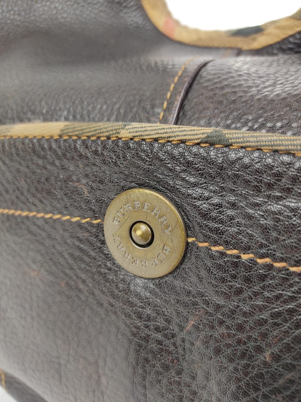 Burberry × Designer Burberry Hobo Leather Handbag Size ONE SIZE - 9 Thumbnail