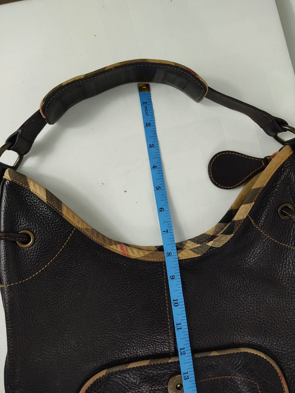 Burberry × Designer Burberry Hobo Leather Handbag Size ONE SIZE - 23 Thumbnail