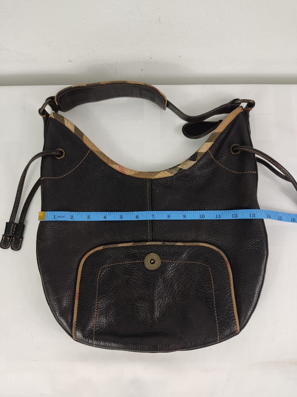 Burberry × Designer Burberry Hobo Leather Handbag Size ONE SIZE - 22 Thumbnail