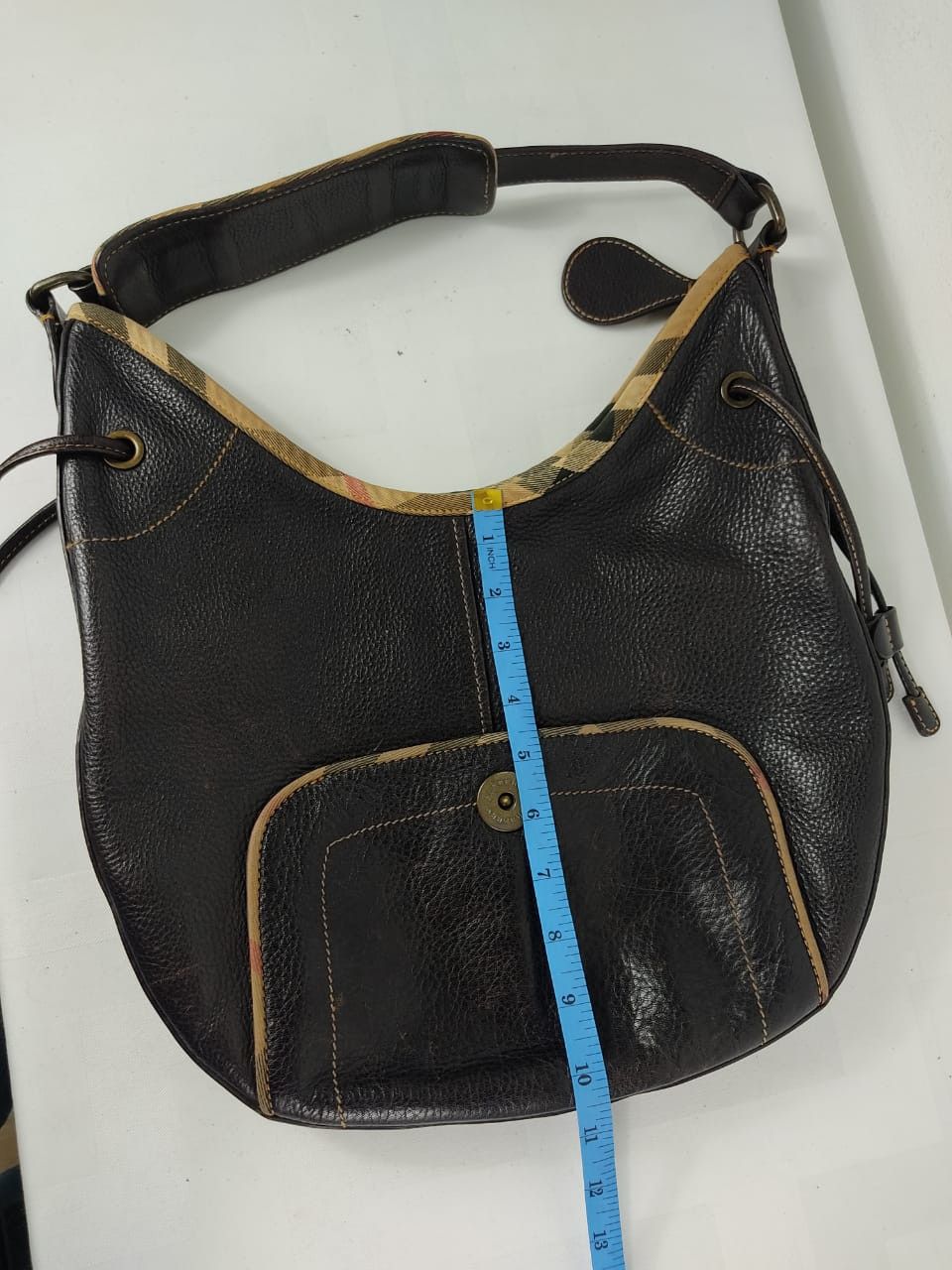 Burberry × Designer Burberry Hobo Leather Handbag Size ONE SIZE - 21 Thumbnail