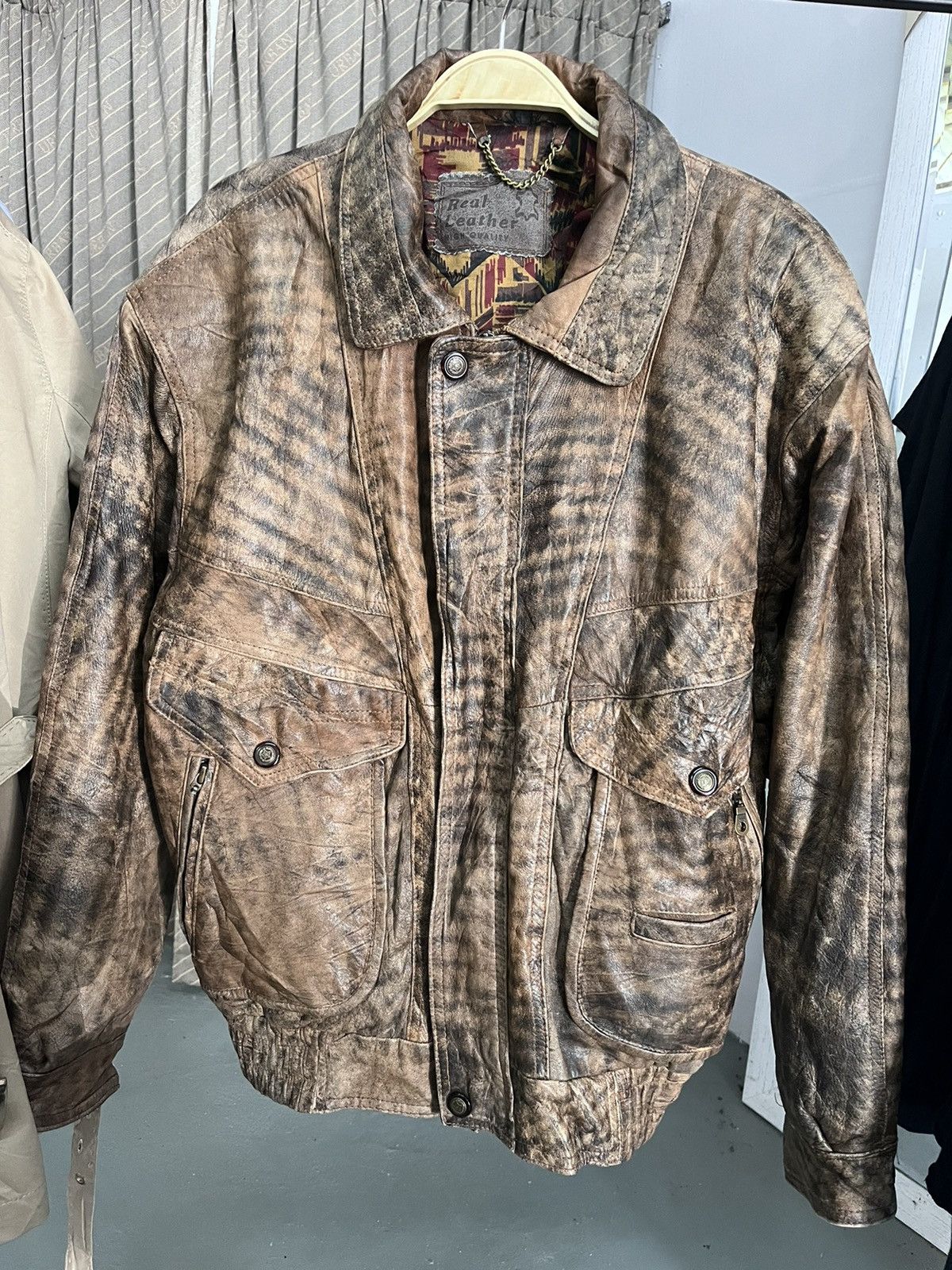 Real Leather Bomber Jacket
