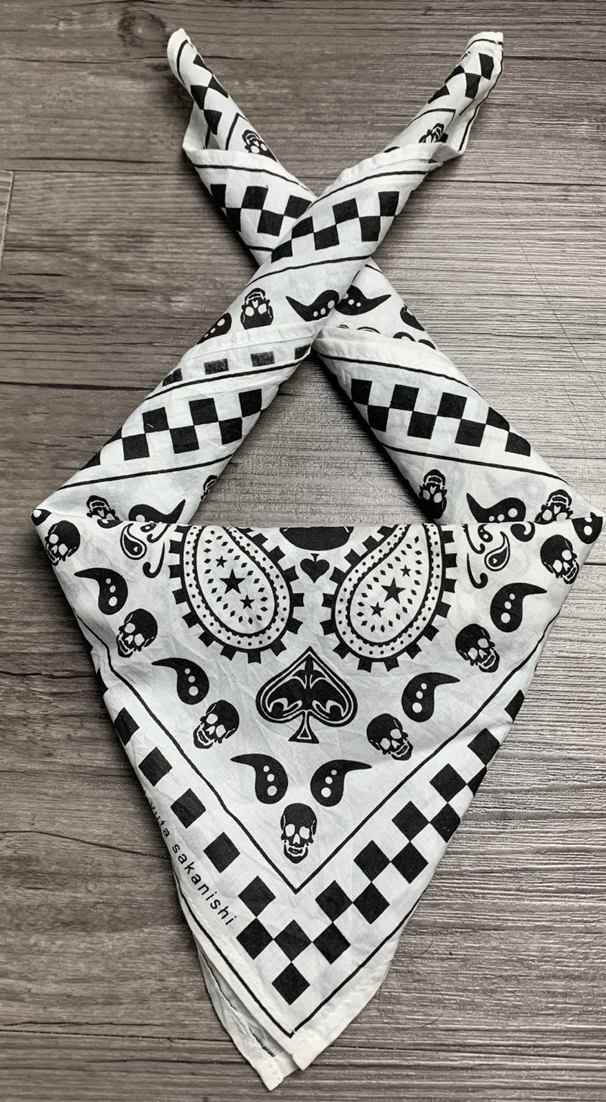 Japanese Brand Skull Rare Handkerchief Bandana Neckerchief Size ONE SIZE - 1 Thumbnail