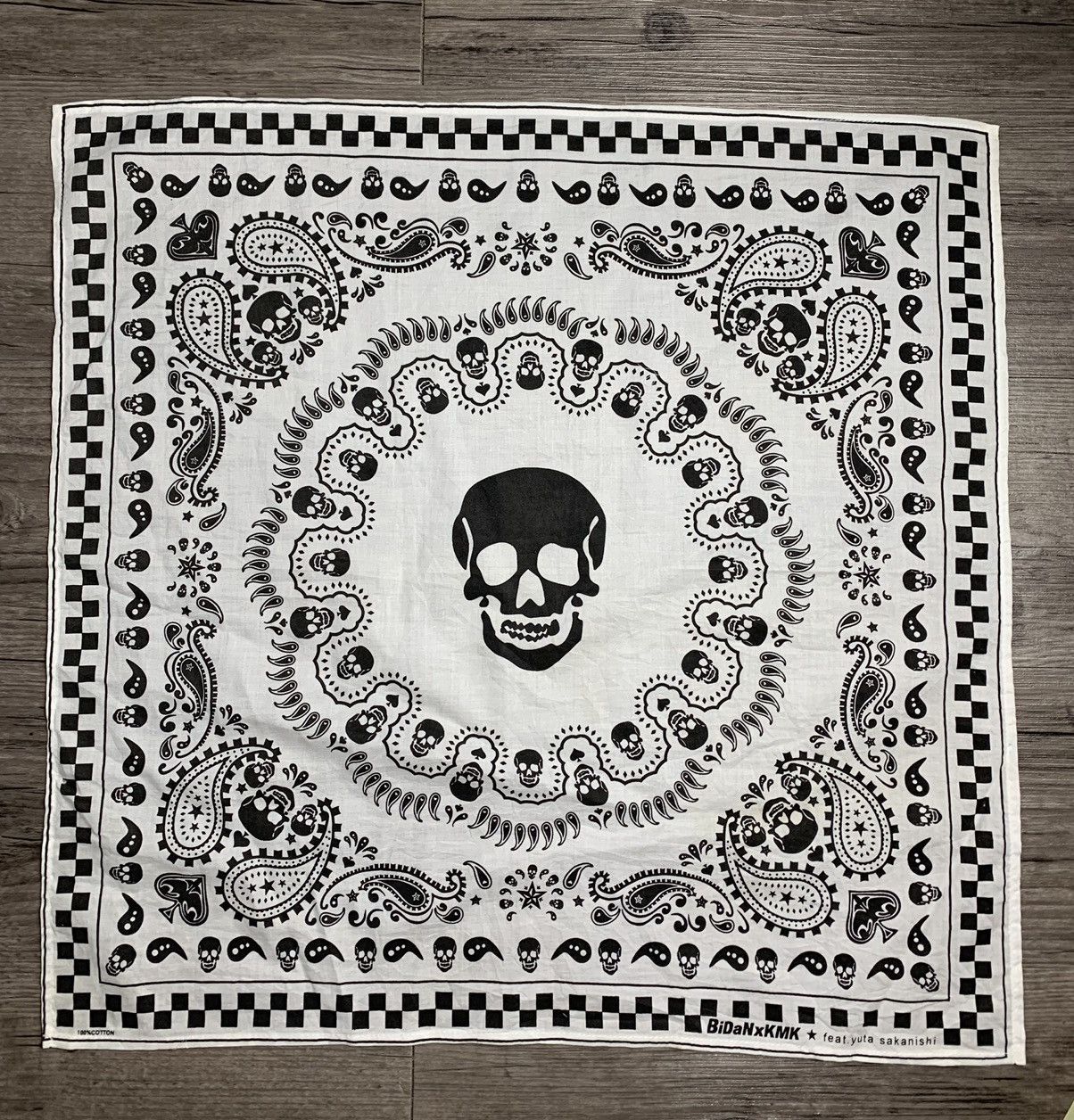 Japanese Brand Skull Rare Handkerchief Bandana Neckerchief Size ONE SIZE - 2 Thumbnail