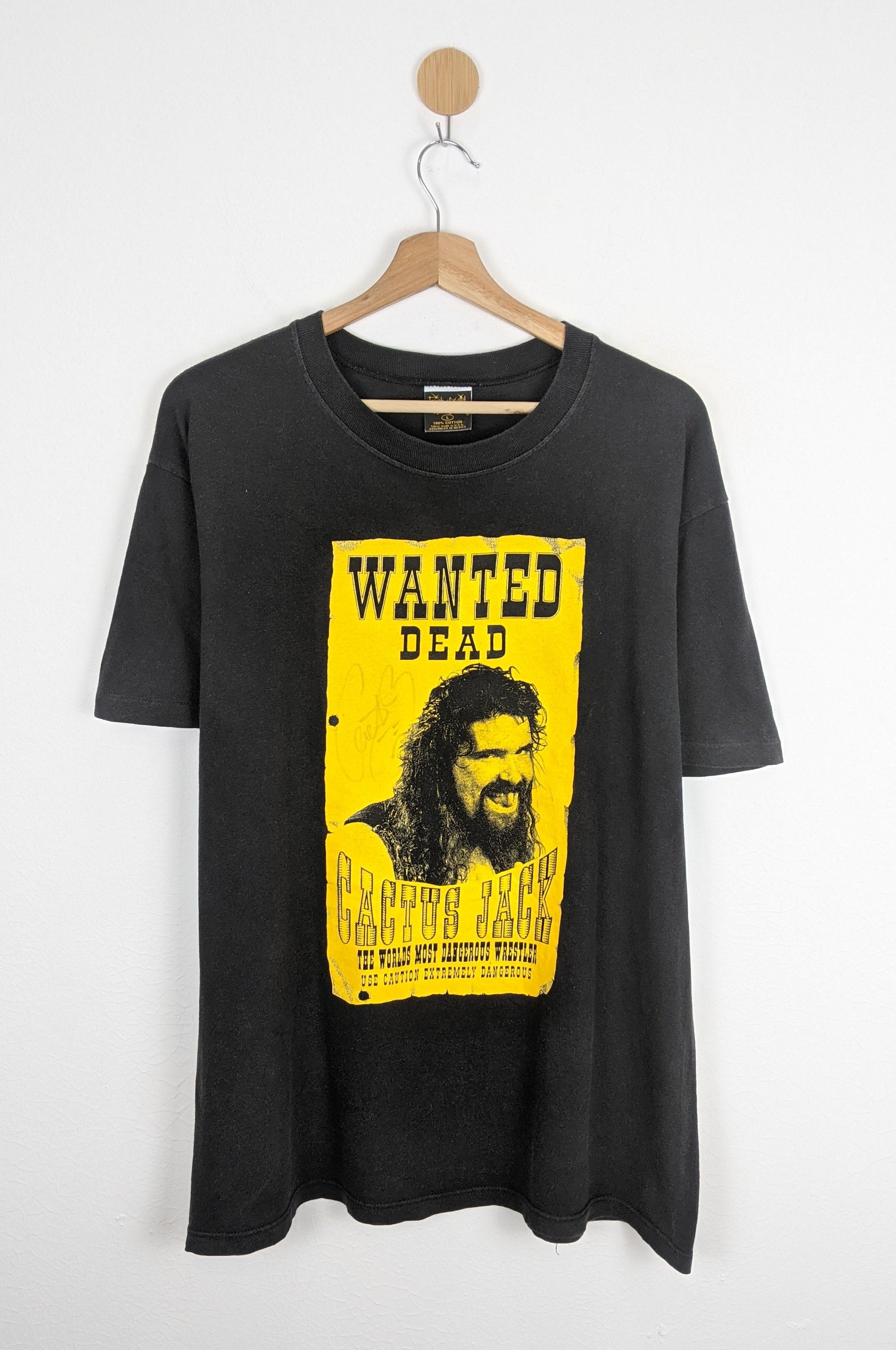 image of Vintage Cactus Jack Mick Foley Wwf Signature Shirt in Black, Men's (Size Large)