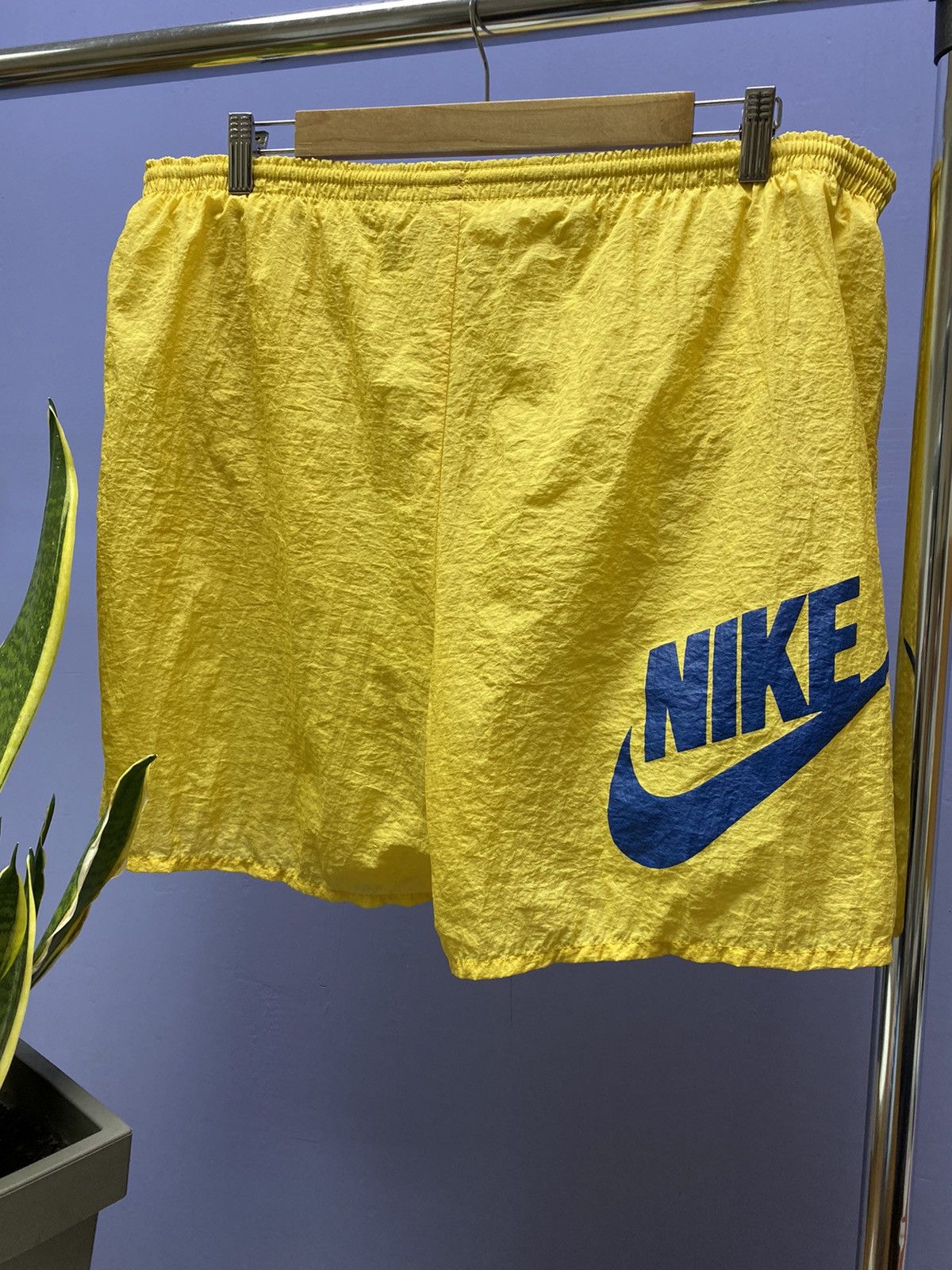 Nike × Vintage Vintage 90s Nike Big Logo Swoosh Shorts Size US 34 / EU 50 - 2 Thumbnail