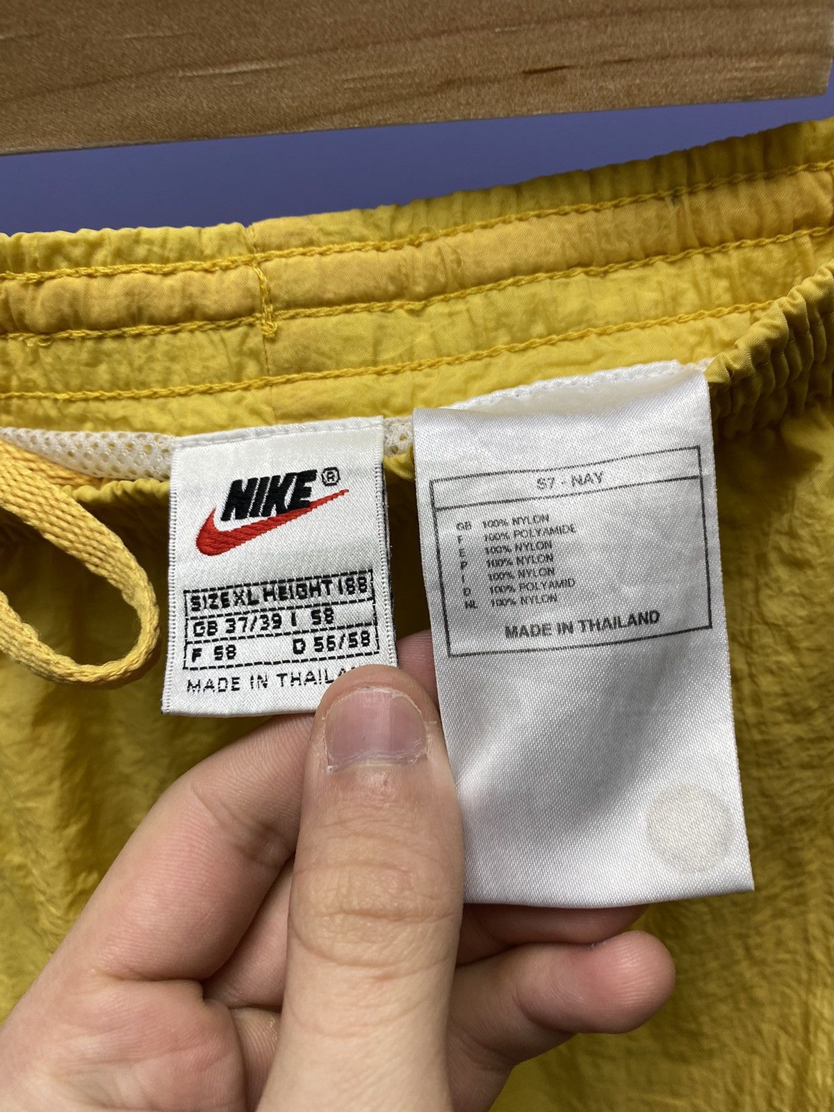 Nike × Vintage Vintage 90s Nike Big Logo Swoosh Shorts Size US 34 / EU 50 - 8 Thumbnail