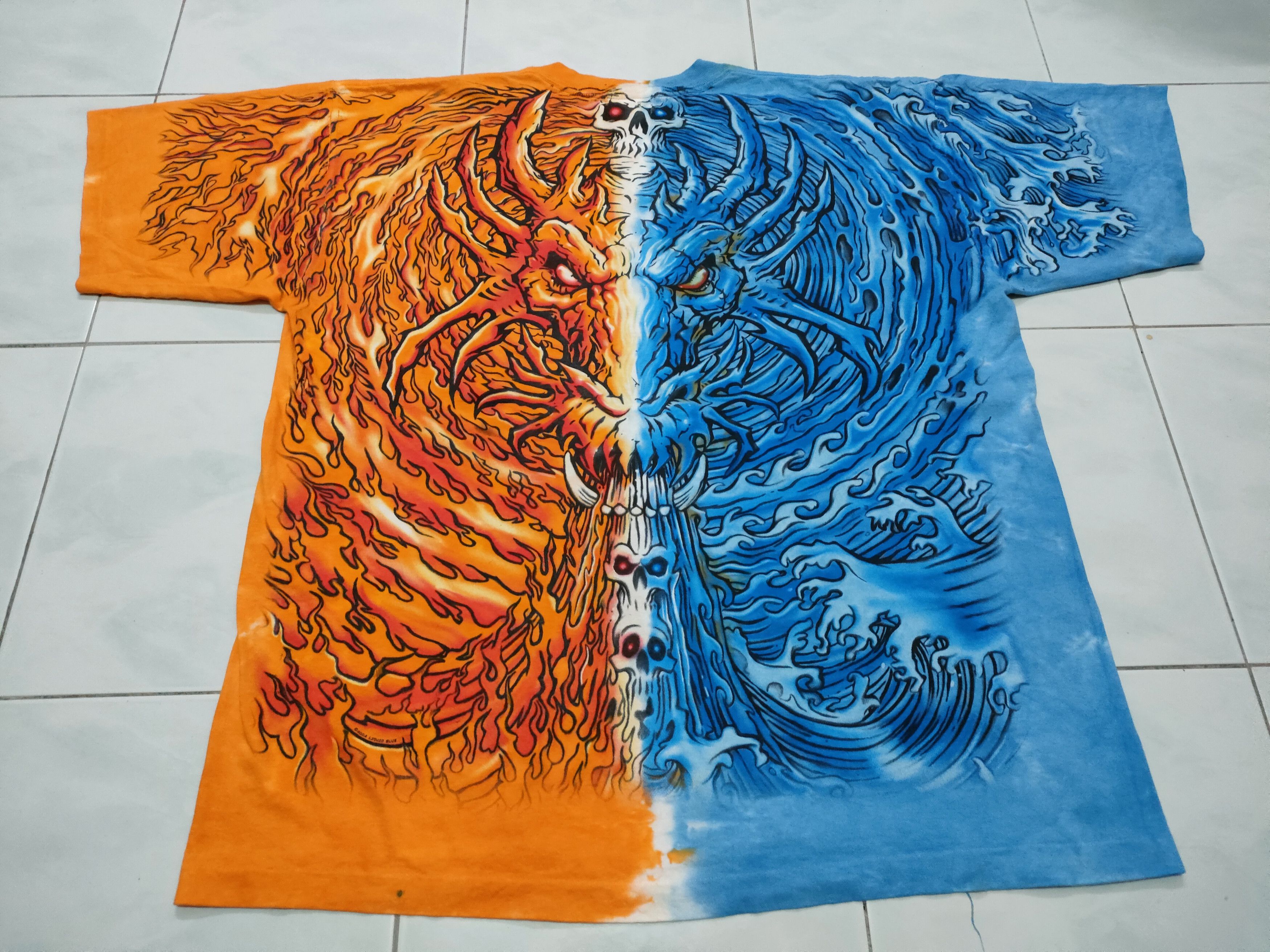Liquid Blue Very Rare Vintage Liquid Blue Dragon All Over Print Tee Size US XL / EU 56 / 4 - 2 Thumbnail