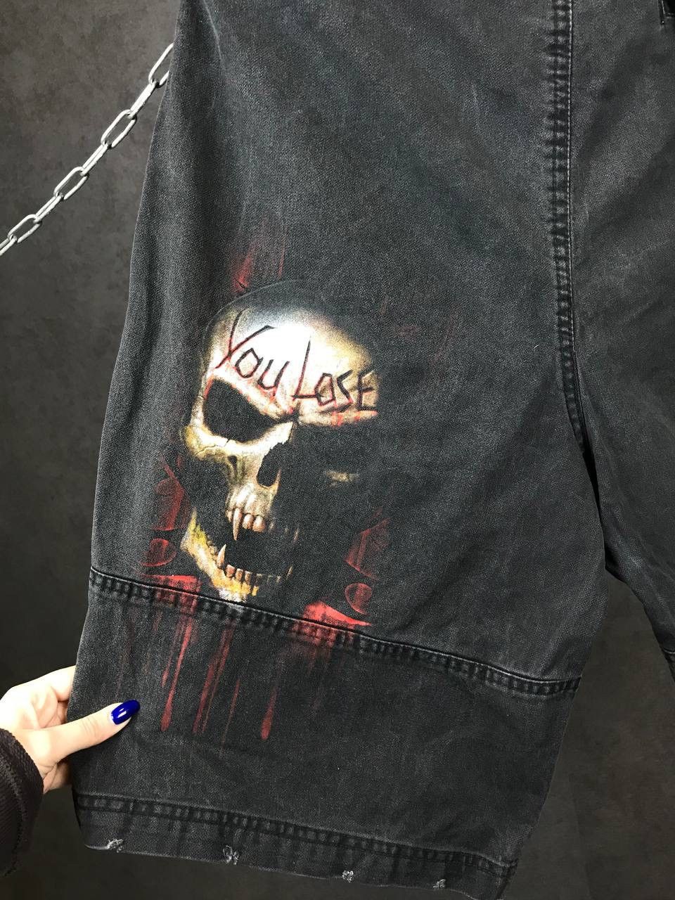 Vintage Skulls vintage rock overprinted cargo shorts Size US 36 / EU 52 - 8 Thumbnail
