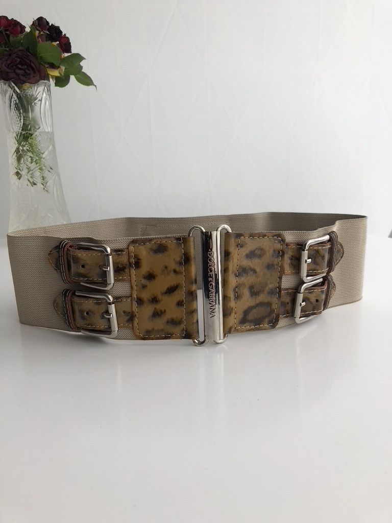 Dolce & Gabbana Dolce & Gabbana Vintage Leopard Print Elastic Belt Size ONE SIZE - 1 Thumbnail