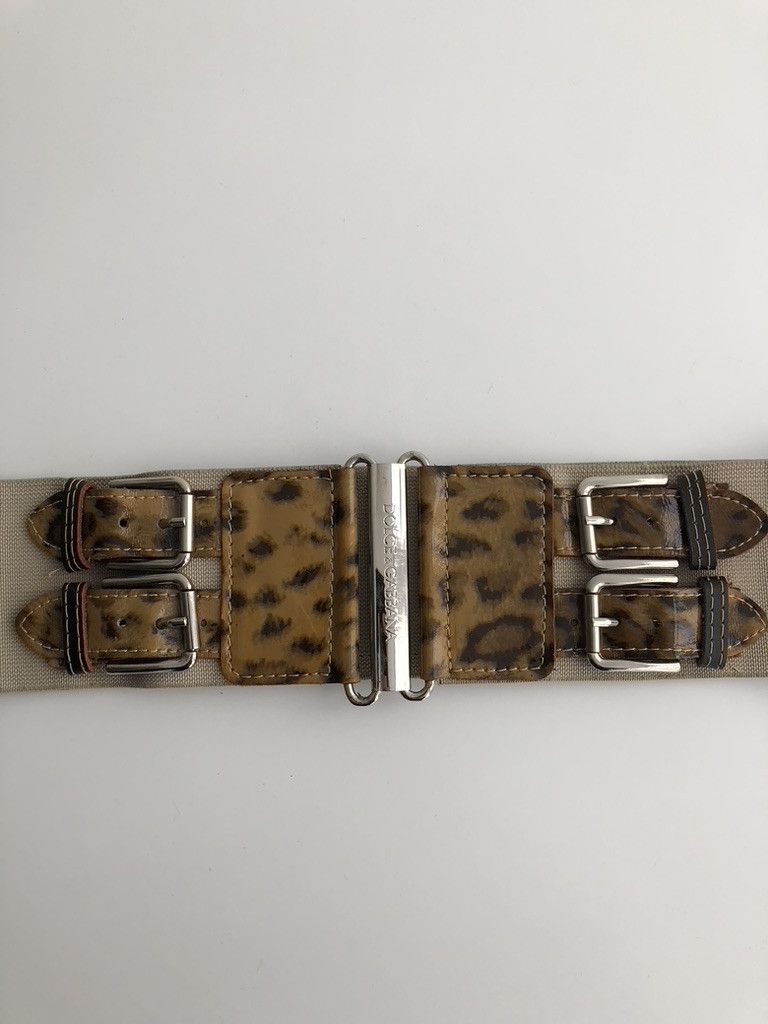 Dolce & Gabbana Dolce & Gabbana Vintage Leopard Print Elastic Belt Size ONE SIZE - 3 Thumbnail