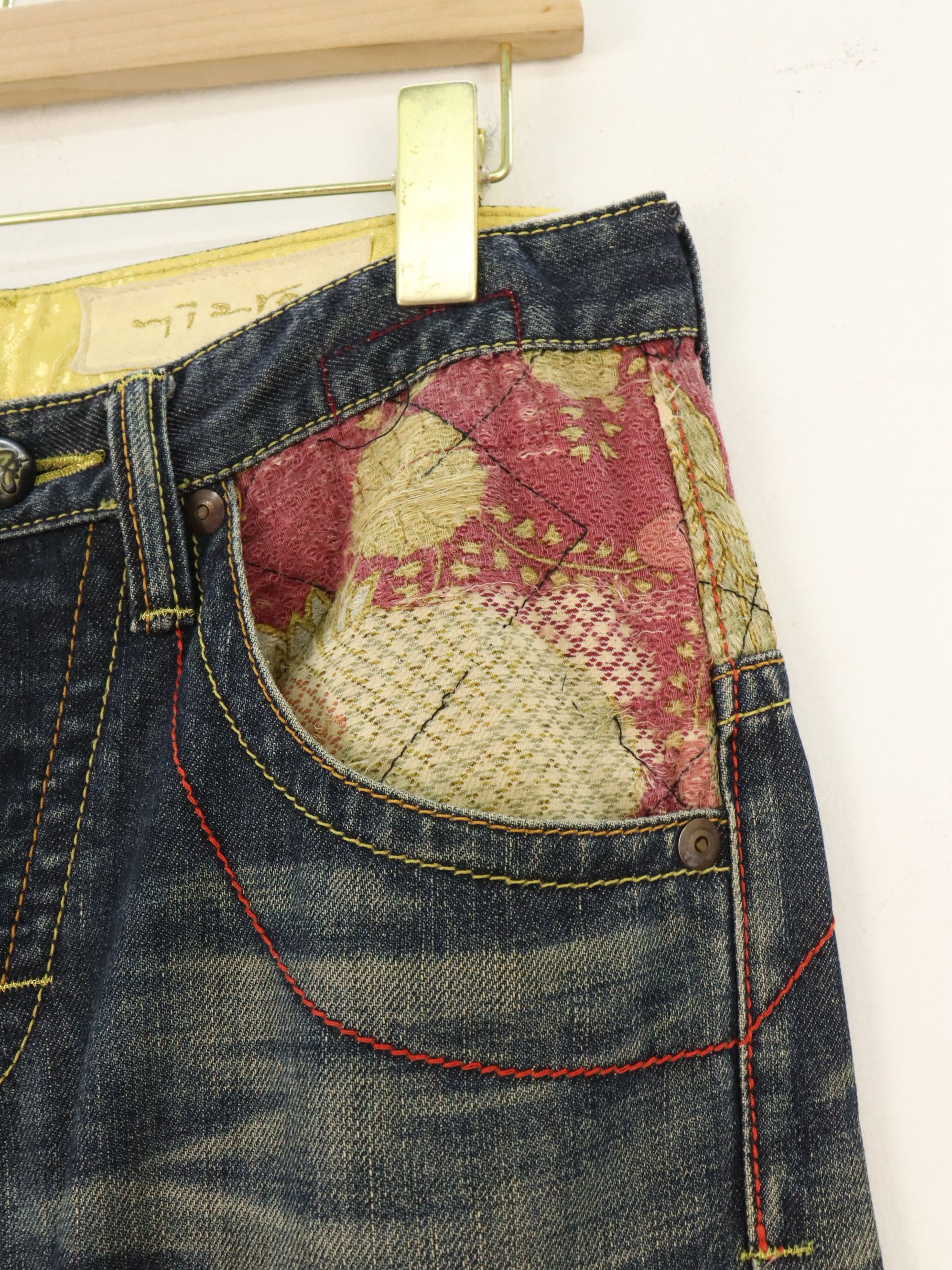 Mizra Jeans Kyoto Rare Mizra Kyoto Reconstructed Patch Seasoned Handmade Denim Size US 30 / EU 46 - 7 Thumbnail
