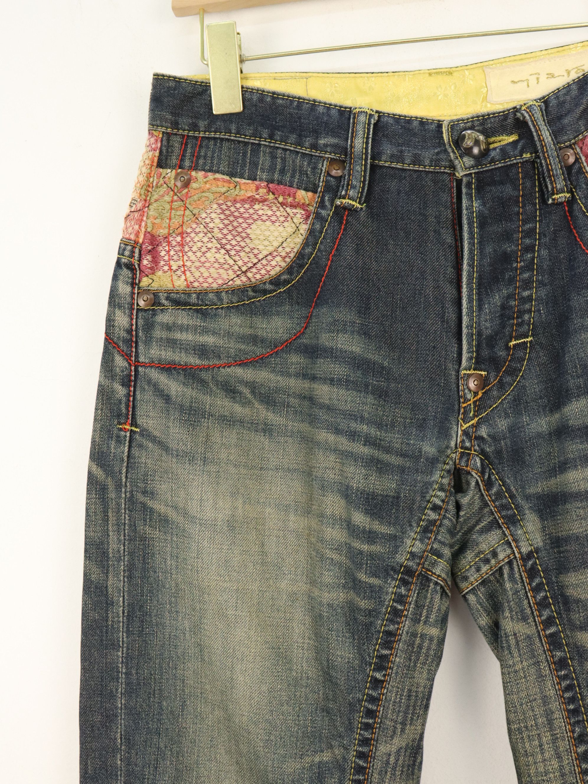 Mizra Jeans Kyoto Rare Mizra Kyoto Reconstructed Patch Seasoned Handmade Denim Size US 30 / EU 46 - 4 Thumbnail