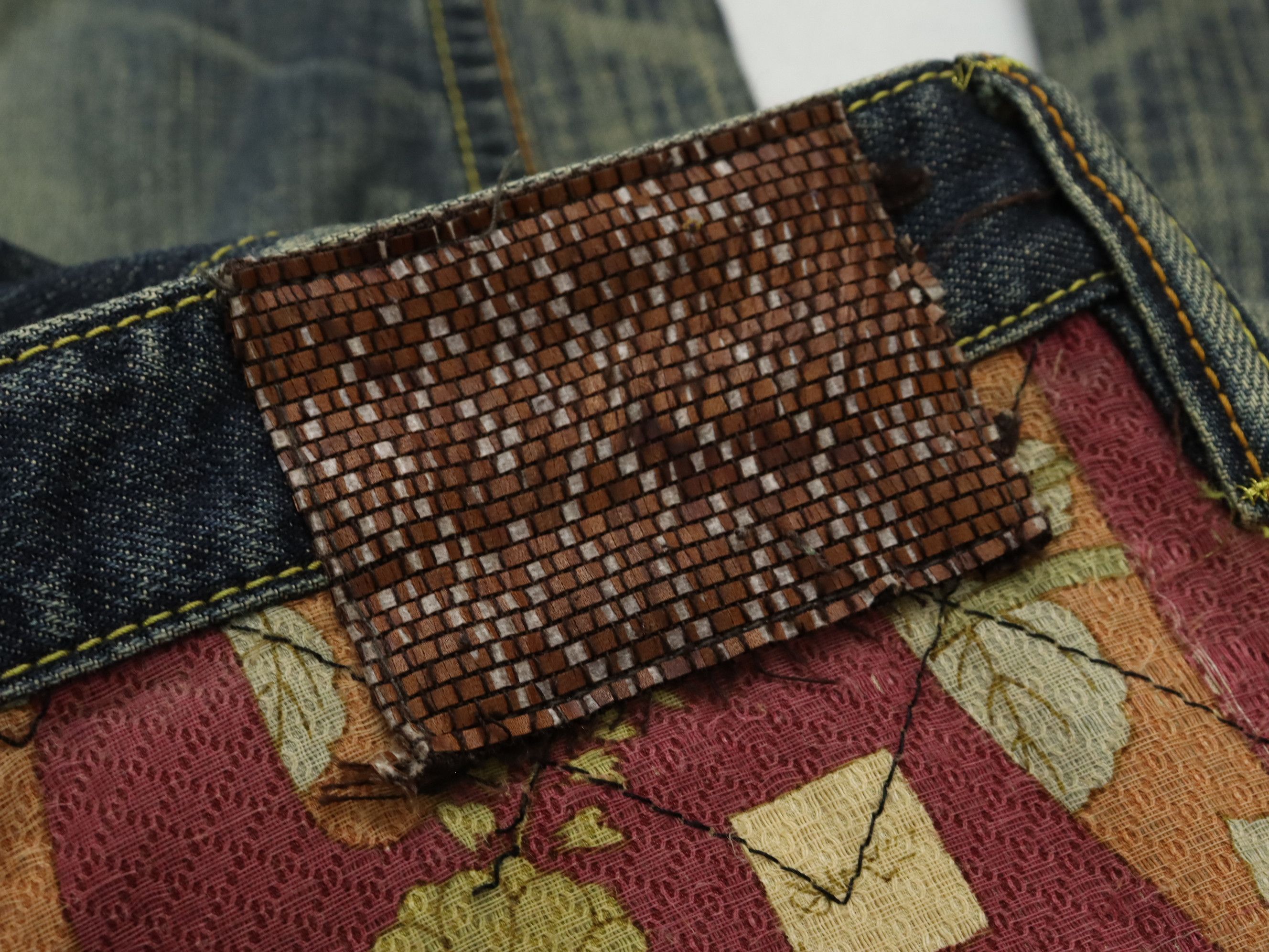 Mizra Jeans Kyoto Rare Mizra Kyoto Reconstructed Patch Seasoned Handmade Denim Size US 30 / EU 46 - 16 Thumbnail
