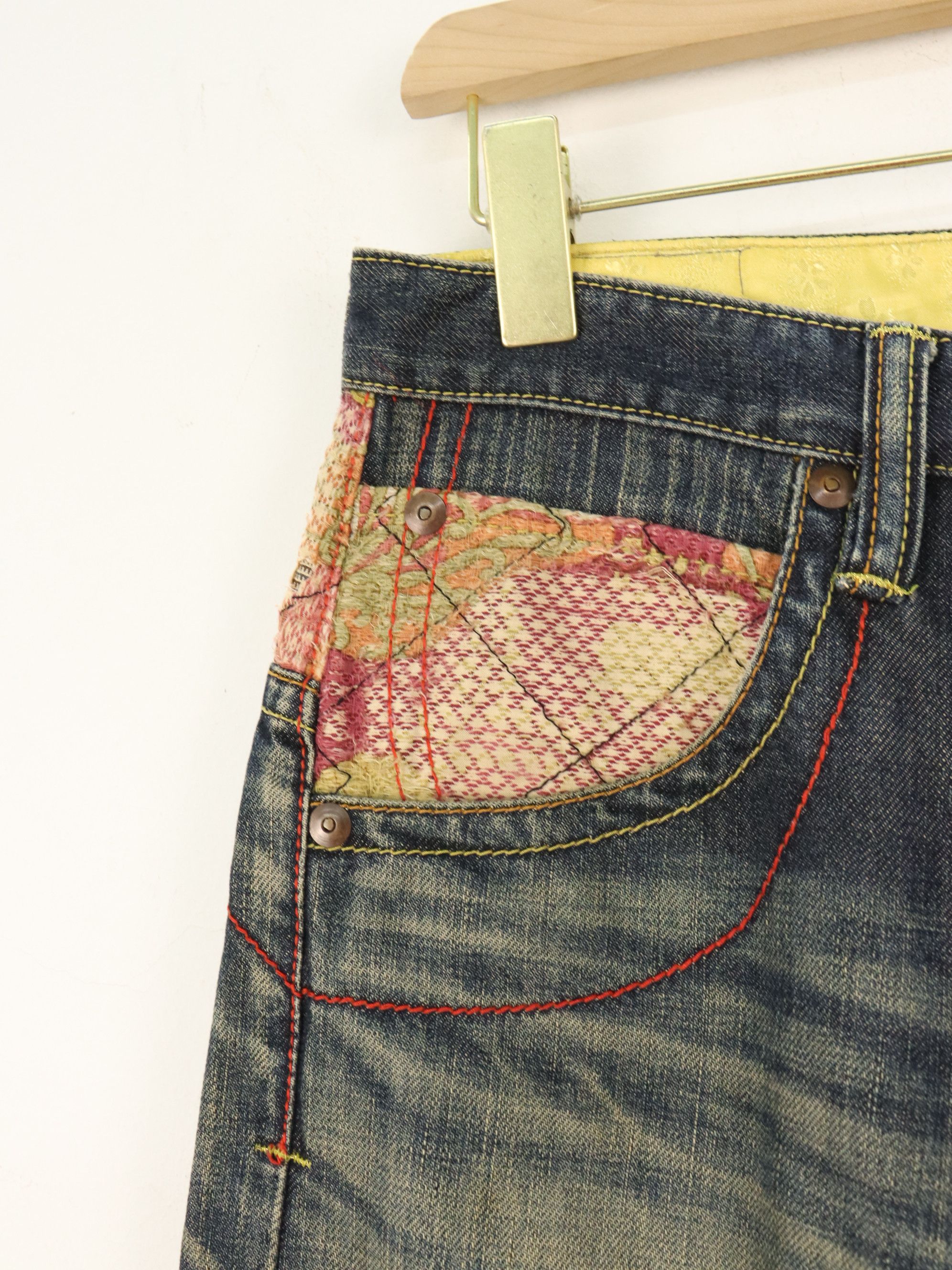 Mizra Jeans Kyoto Rare Mizra Kyoto Reconstructed Patch Seasoned Handmade Denim Size US 30 / EU 46 - 6 Thumbnail