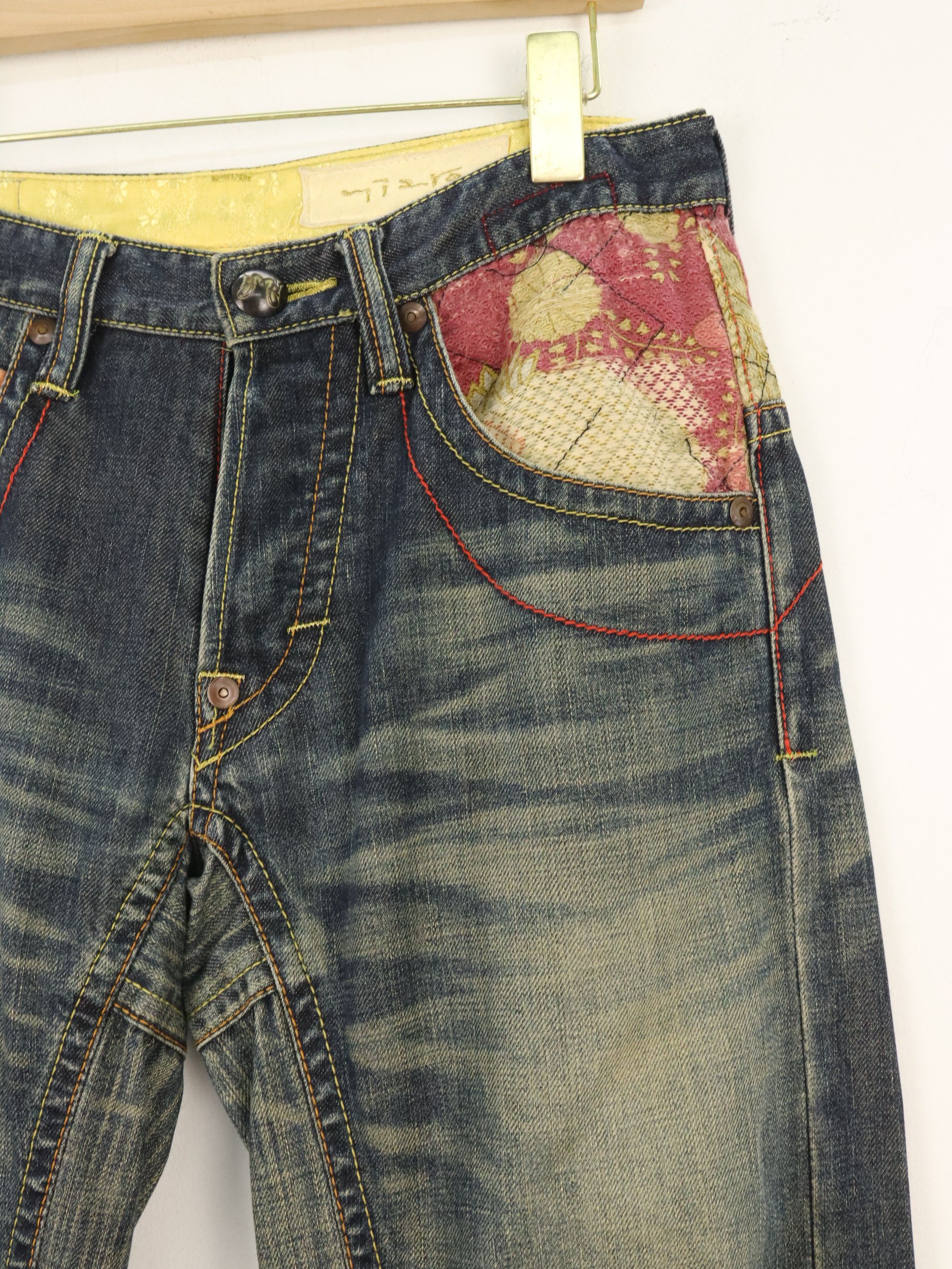 Mizra Jeans Kyoto Rare Mizra Kyoto Reconstructed Patch Seasoned Handmade Denim Size US 30 / EU 46 - 5 Thumbnail