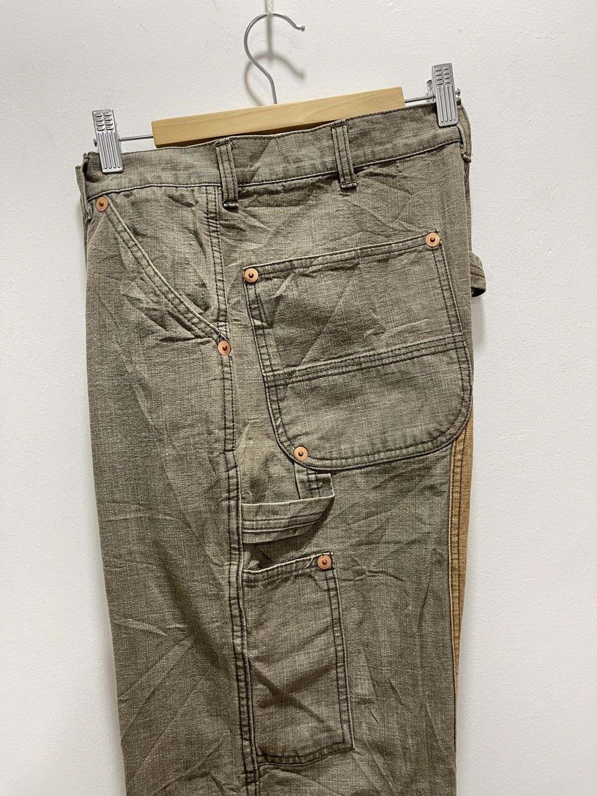 Japanese Brand × Vintage JAPANESE GREEDY RECONSTRUCTED FLARE CARPENTER PANTS Size US 32 / EU 48 - 15 Thumbnail