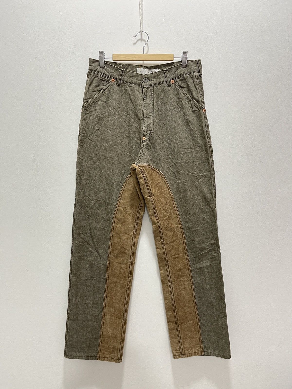 Japanese Brand × Vintage JAPANESE GREEDY RECONSTRUCTED FLARE CARPENTER PANTS Size US 32 / EU 48 - 1 Thumbnail