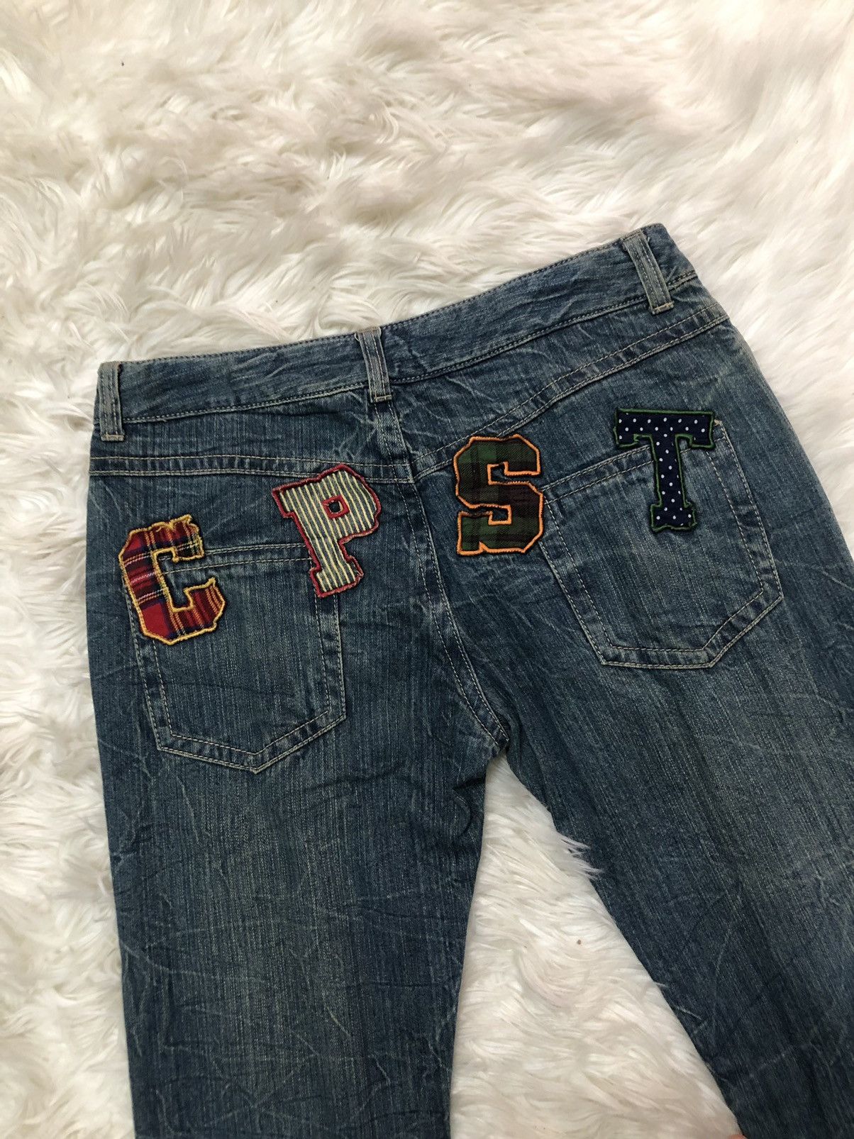 Japanese distressed denim CPST spellout