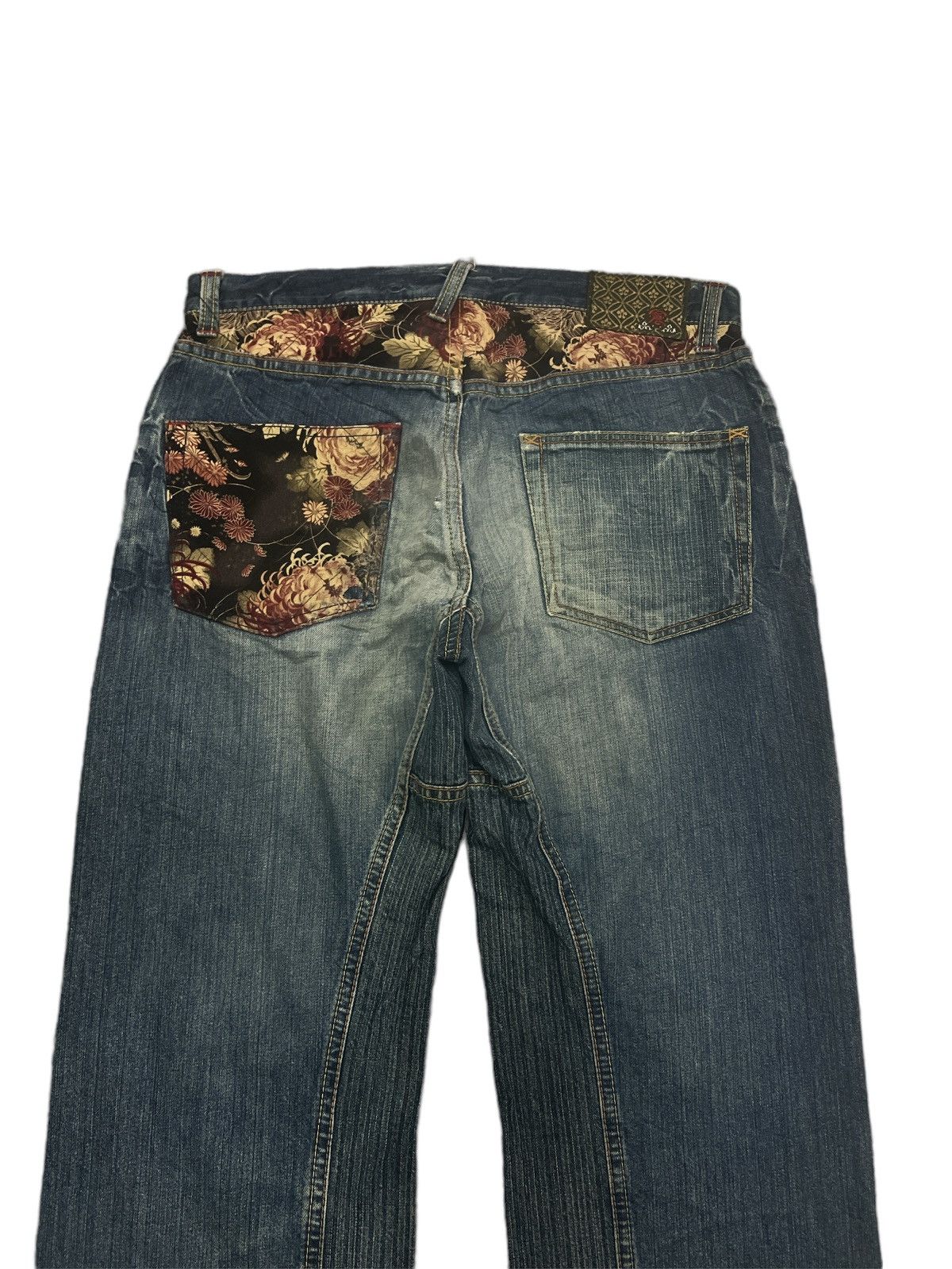 Eternal × Japanese Brand BAGGY💥 THRASHED EXTERNAL RED SALVAGE DISTRESSED DENIM PANTS Size US 35 - 9 Thumbnail
