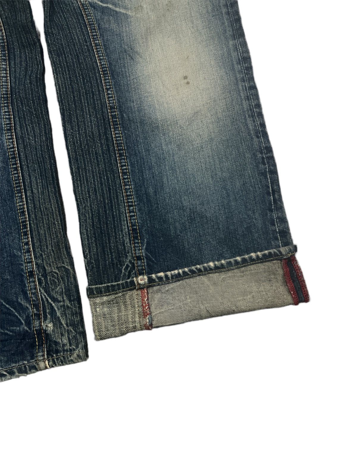 Eternal × Japanese Brand BAGGY💥 THRASHED EXTERNAL RED SALVAGE DISTRESSED DENIM PANTS Size US 35 - 6 Thumbnail