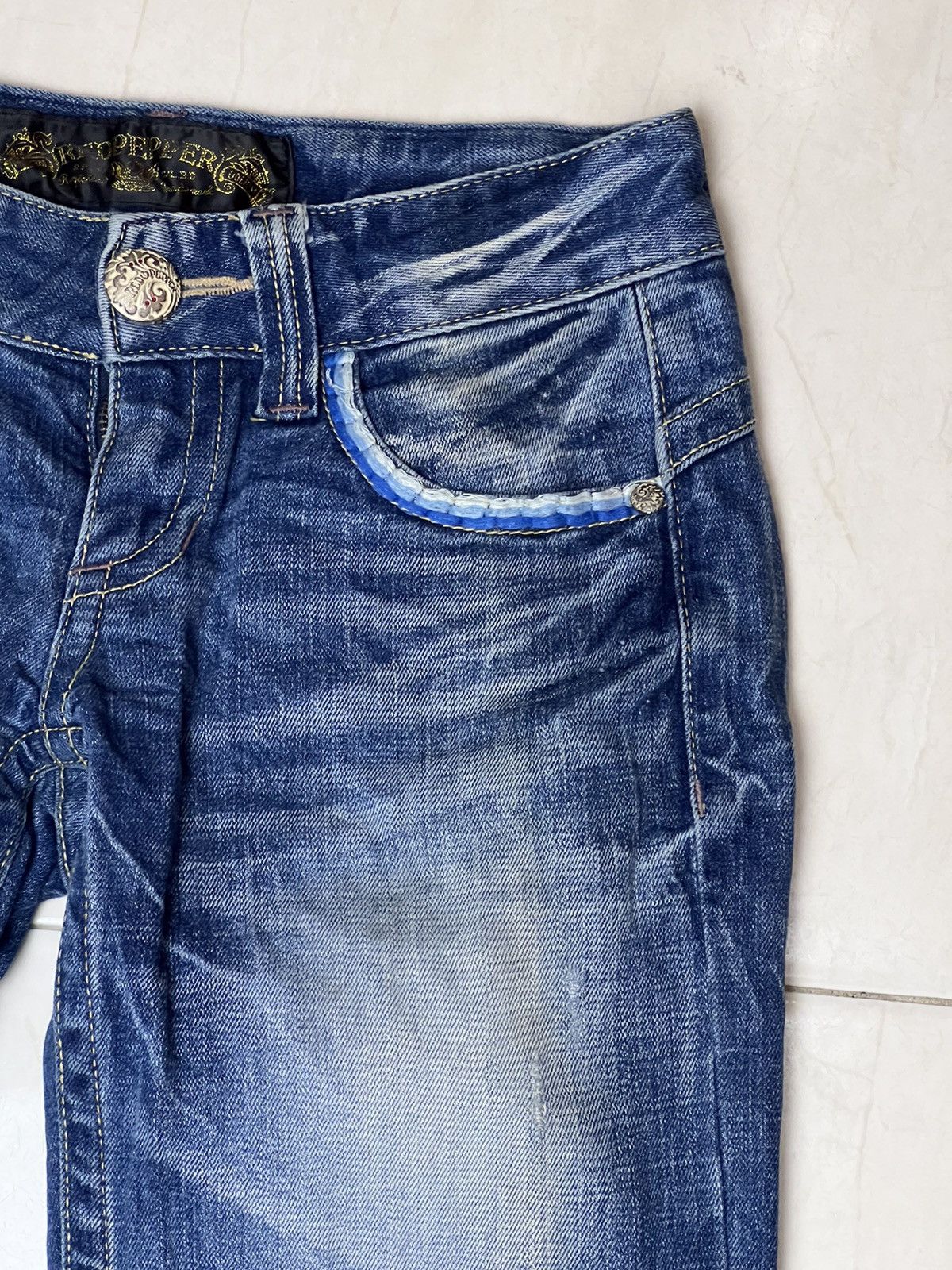 Japanese Brand Stylish Red Pepper Distressed Style Jeans Size 28" / US 6 / IT 42 - 3 Thumbnail