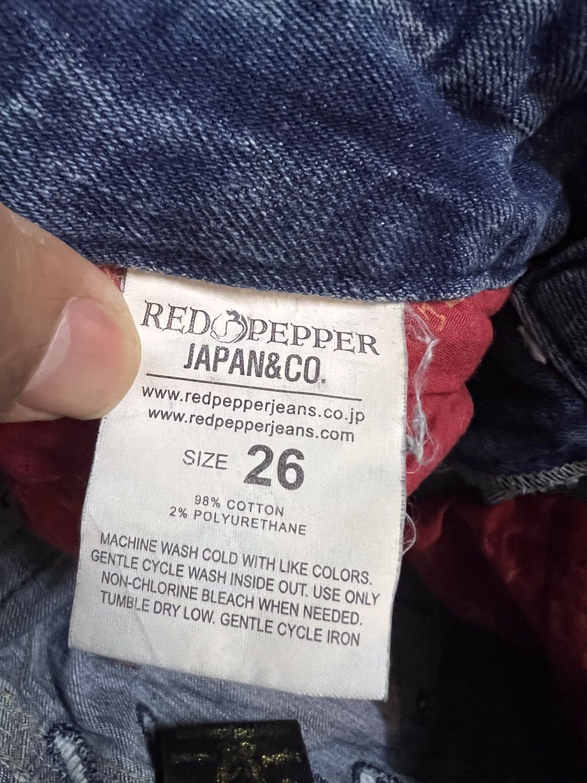 Japanese Brand Stylish Red Pepper Distressed Style Jeans Size 28" / US 6 / IT 42 - 12 Thumbnail