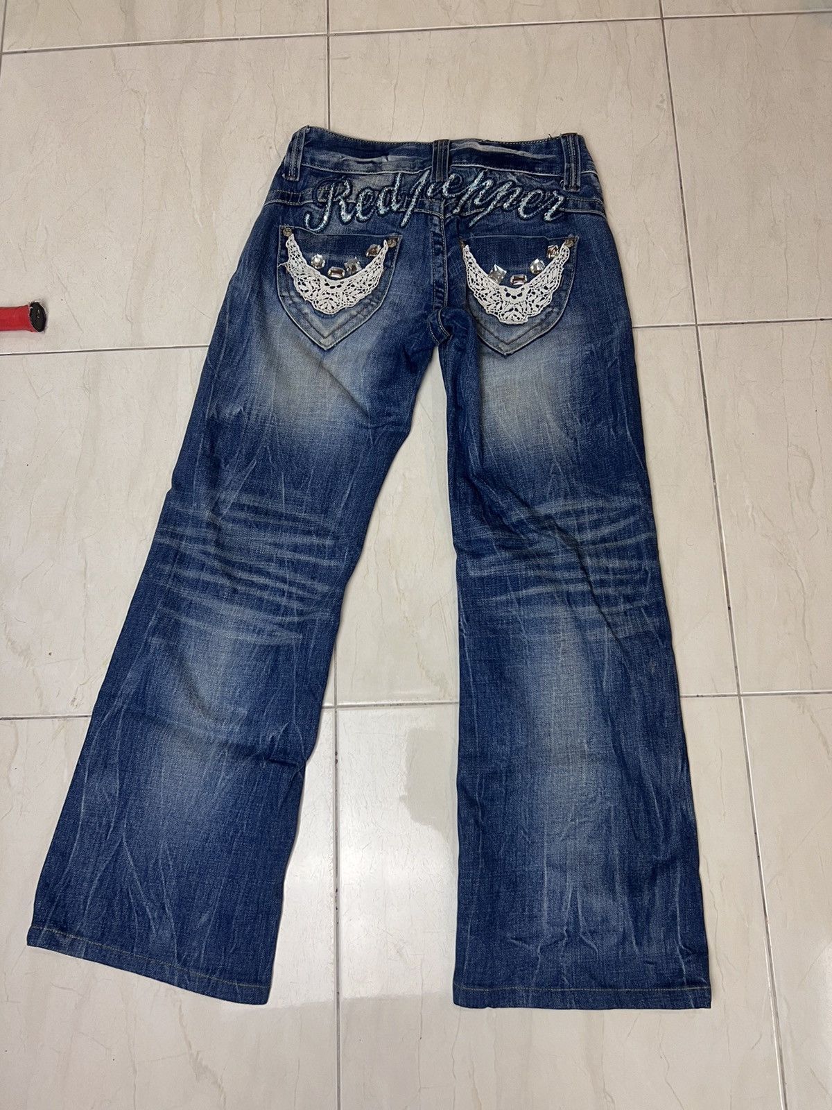 Japanese Brand Stylish Red Pepper Distressed Style Jeans Size 28" / US 6 / IT 42 - 6 Thumbnail