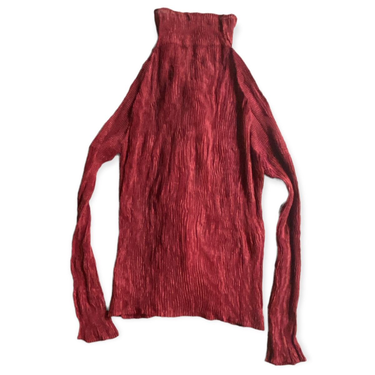 Issey Miyake Red Velour Pleated Button Front Jacket Size M / US 6-8 / IT 42-44 - 2 Thumbnail