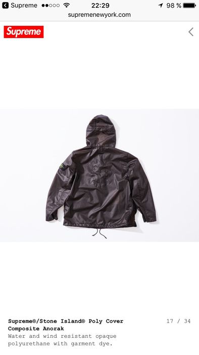 Supreme stone island hot sale poly cover composite anorak