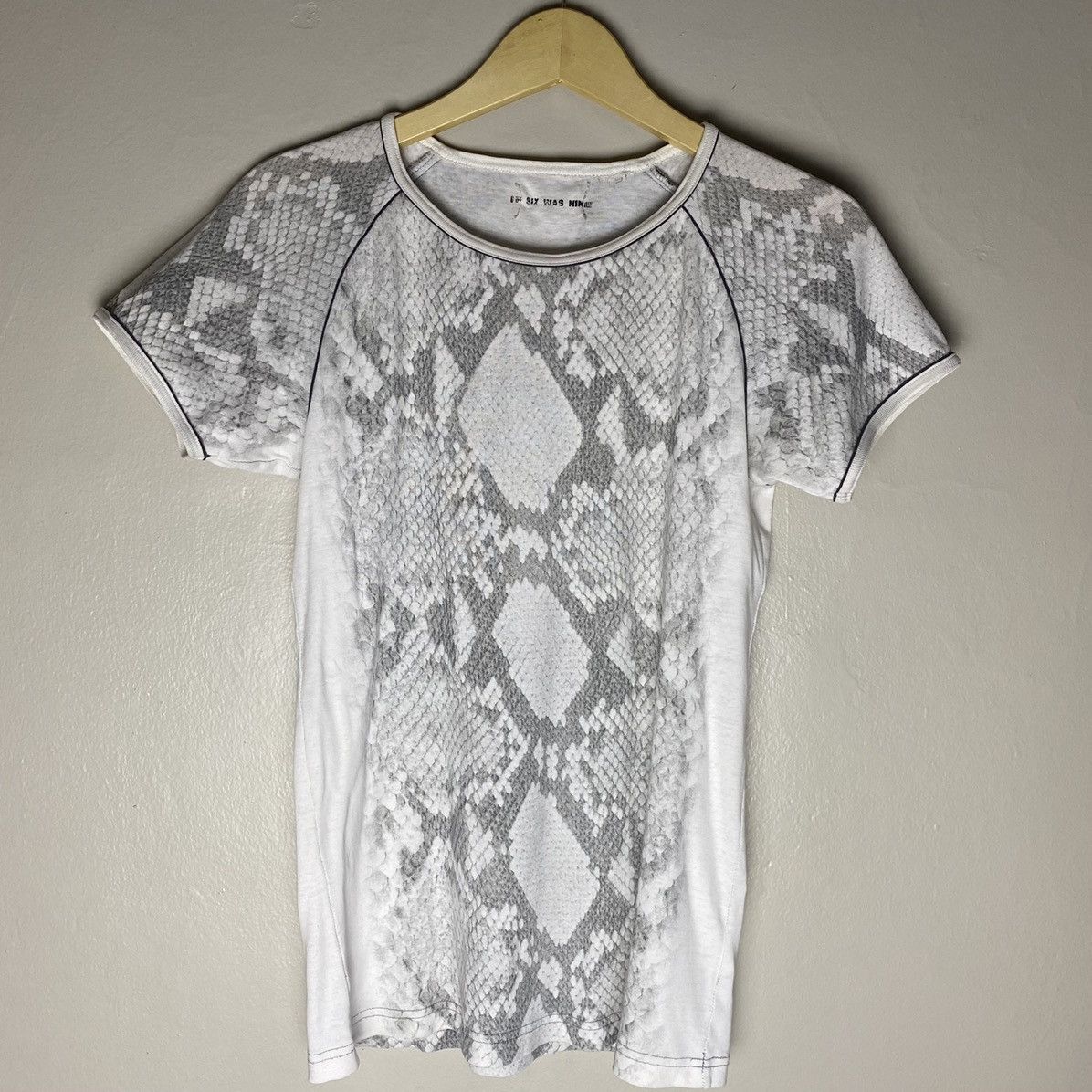 image of If Six Was Nine Snake Print Tshirt With Snake Skin Tag in Grey Snake Print, Men's (Size Large)