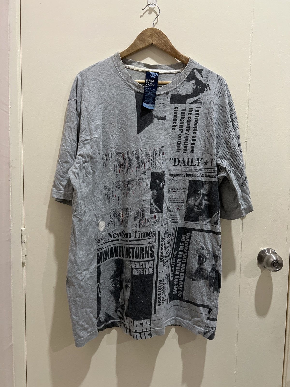 Tee × Vintage Tupac newspaper | Grailed 