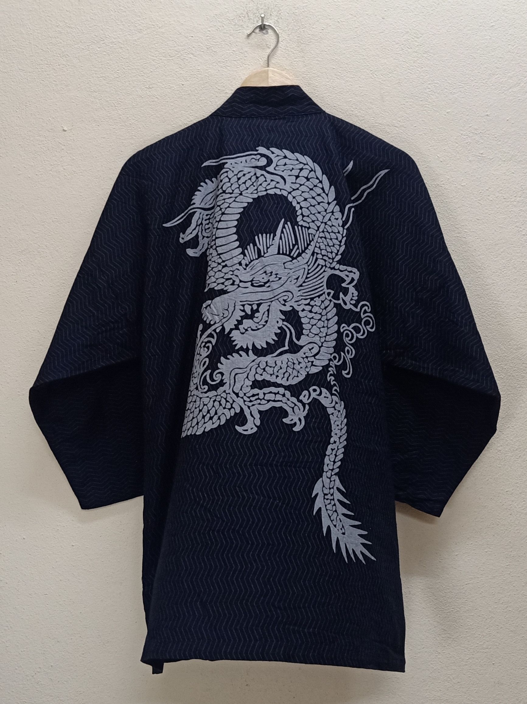 Japanese Brand DRAGON Kimono Japan Big Graphics Black Samurai Haori Yukata Size US L / EU 52-54 / 3 - 1 Thumbnail