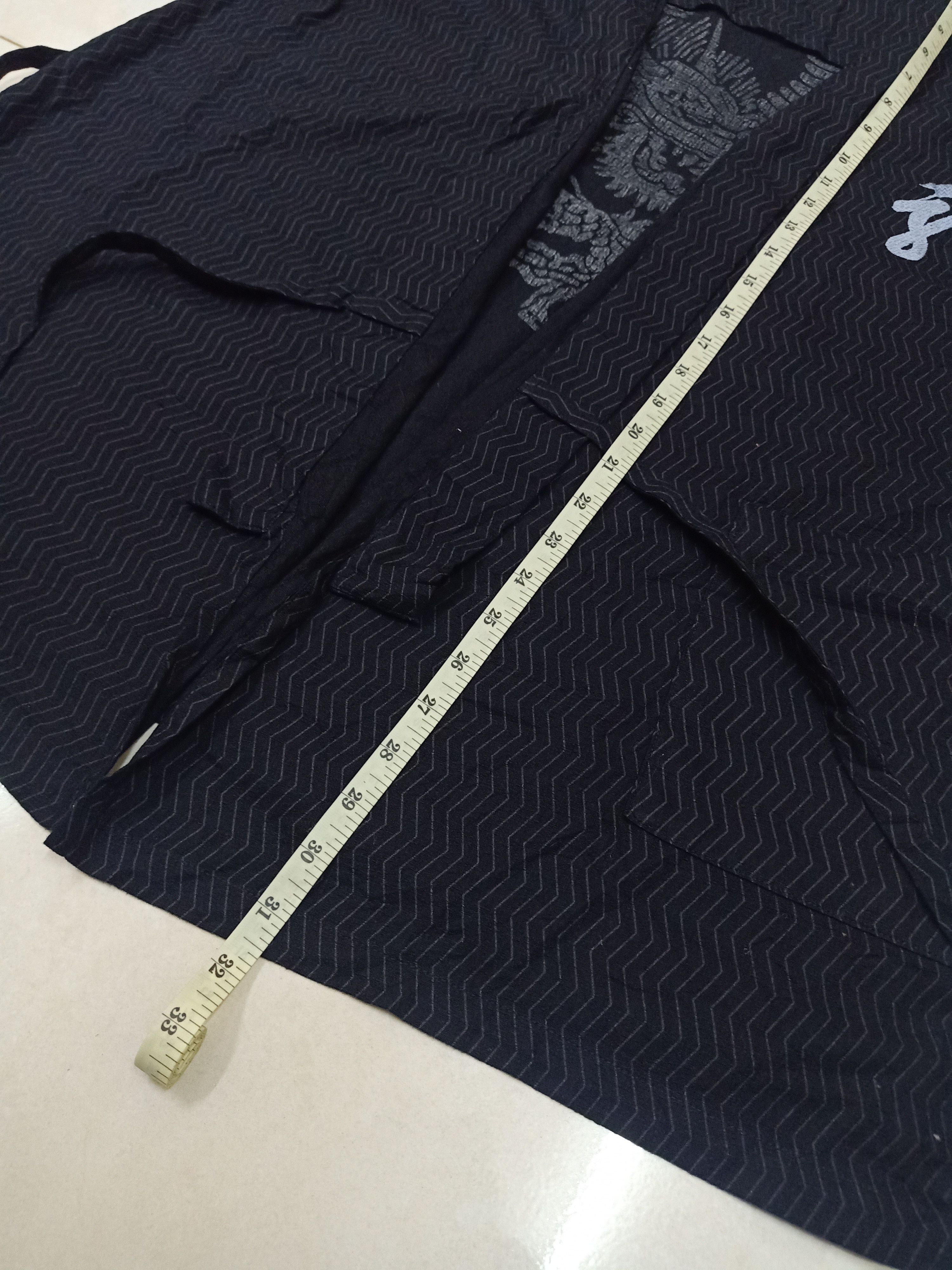 Japanese Brand DRAGON Kimono Japan Big Graphics Black Samurai Haori Yukata Size US L / EU 52-54 / 3 - 11 Thumbnail