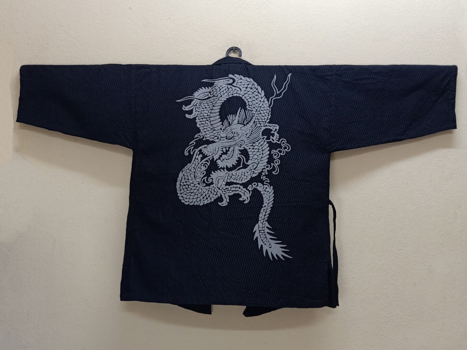 Japanese Brand DRAGON Kimono Japan Big Graphics Black Samurai Haori Yukata Size US L / EU 52-54 / 3 - 5 Thumbnail