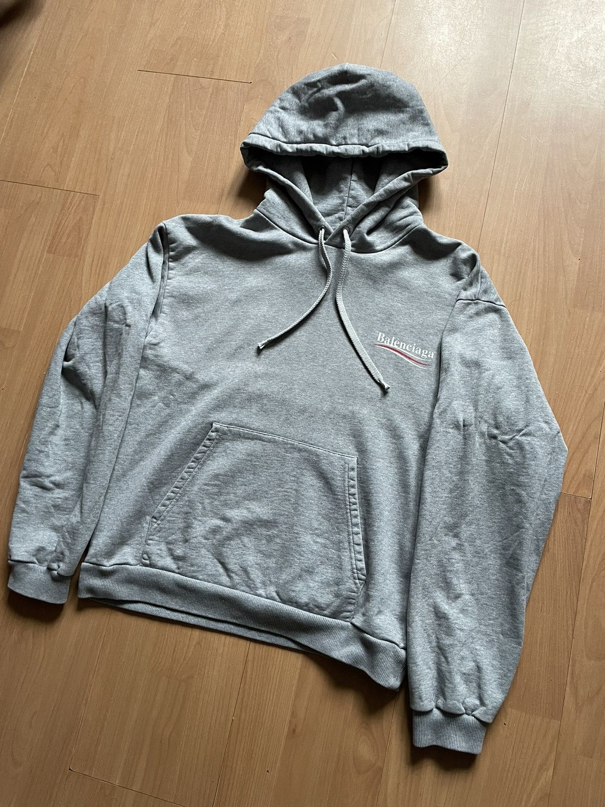 image of Balenciaga Logo Bernie Hoodie in Grey, Women's (Size Small)