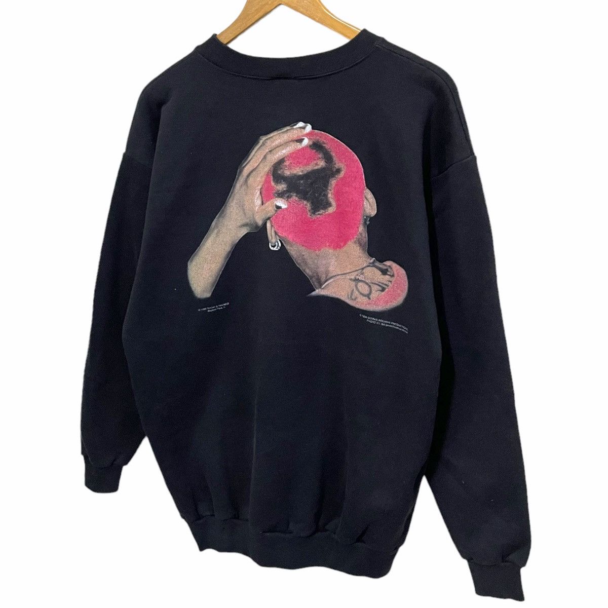 NBA × Vintage 💥90s DENNIS RODMAN NBA CHICAGO BULLS SWEATSHIRT Size US XL / EU 56 / 4 - 2 Thumbnail
