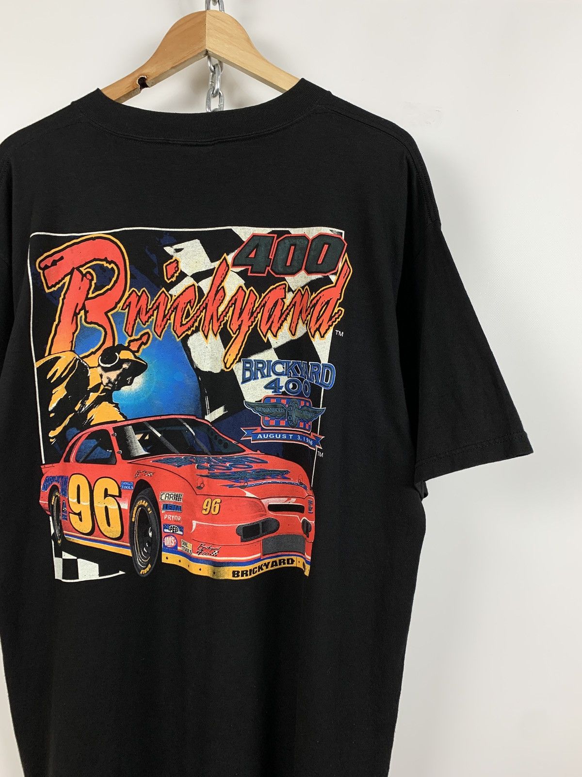 NASCAR 1996 Vintage NASCAR Brickyard 400 Racing Black T-Shirt Size US L / EU 52-54 / 3 - 4 Thumbnail
