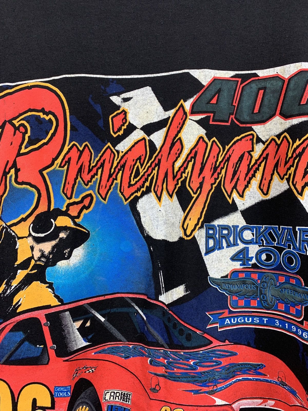 NASCAR 1996 Vintage NASCAR Brickyard 400 Racing Black T-Shirt Size US L / EU 52-54 / 3 - 10 Thumbnail