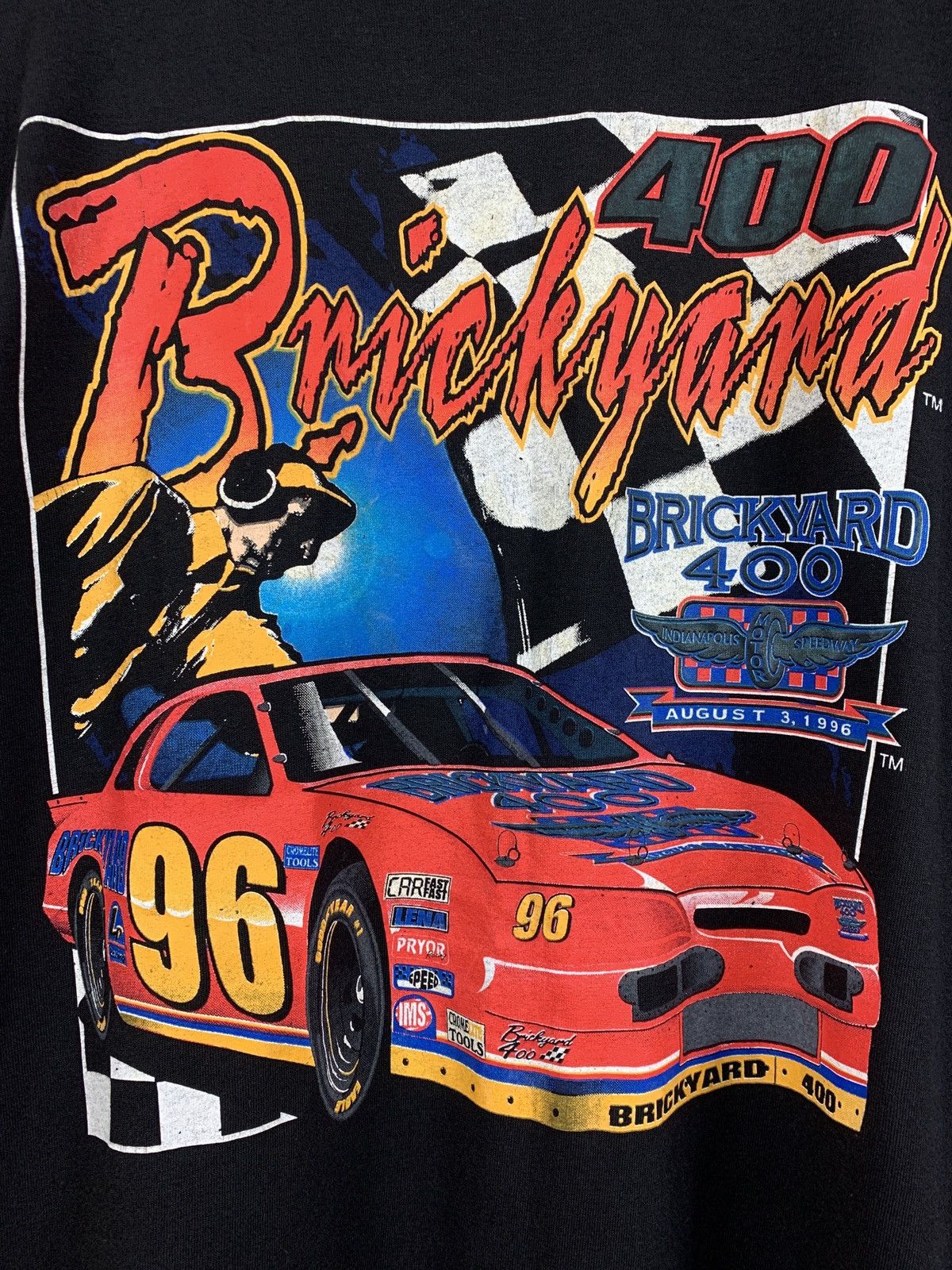 NASCAR 1996 Vintage NASCAR Brickyard 400 Racing Black T-Shirt Size US L / EU 52-54 / 3 - 7 Thumbnail